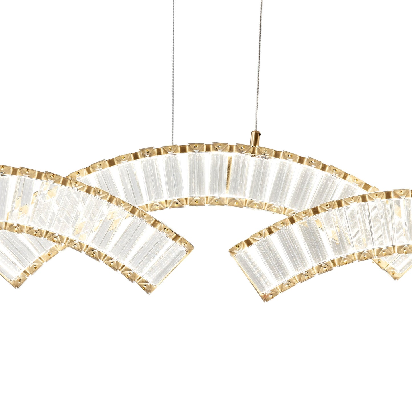 Finesse Decor Sanford Brushed Gold Finish 3-Light Chandelier