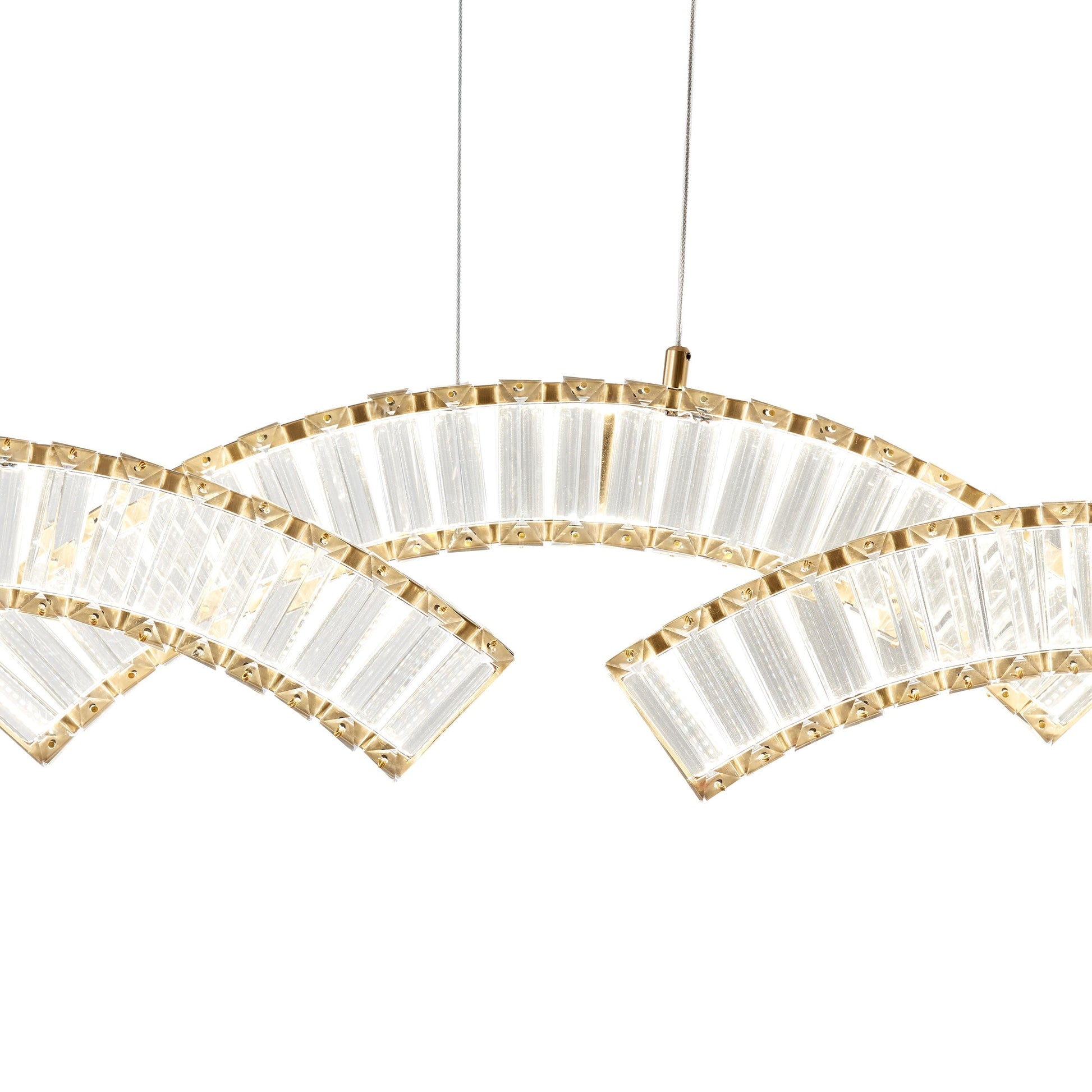 Finesse Decor Sanford Brushed Gold Finish 3-Light Chandelier