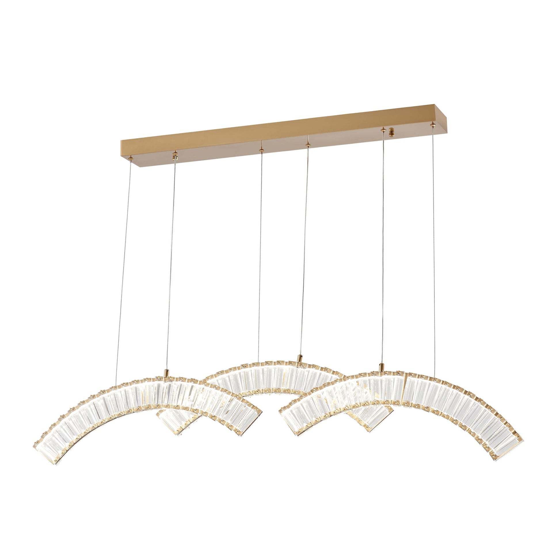Finesse Decor Sanford Brushed Gold Finish 3-Light Chandelier