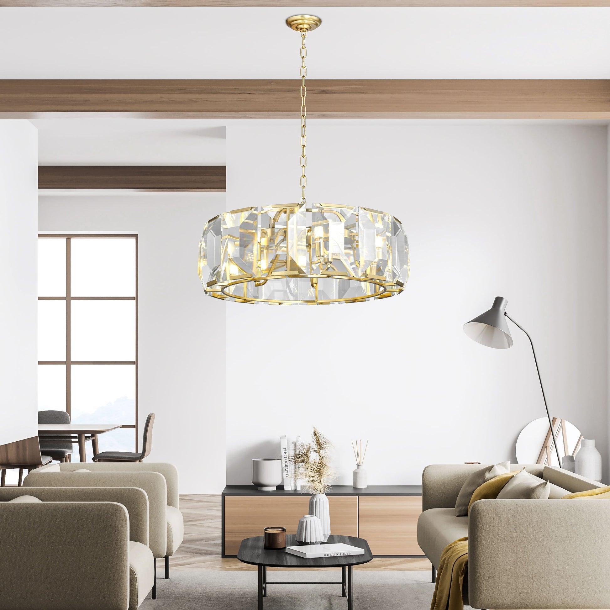 Finesse Decor Schumann Symphony 30" Gold Finish Chandelier