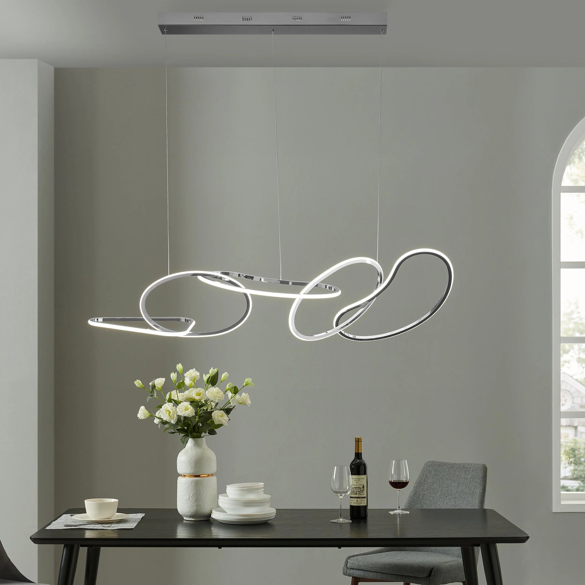 Finesse Decor Seoul 5" Gold Finish 5-Light LED Chandelier