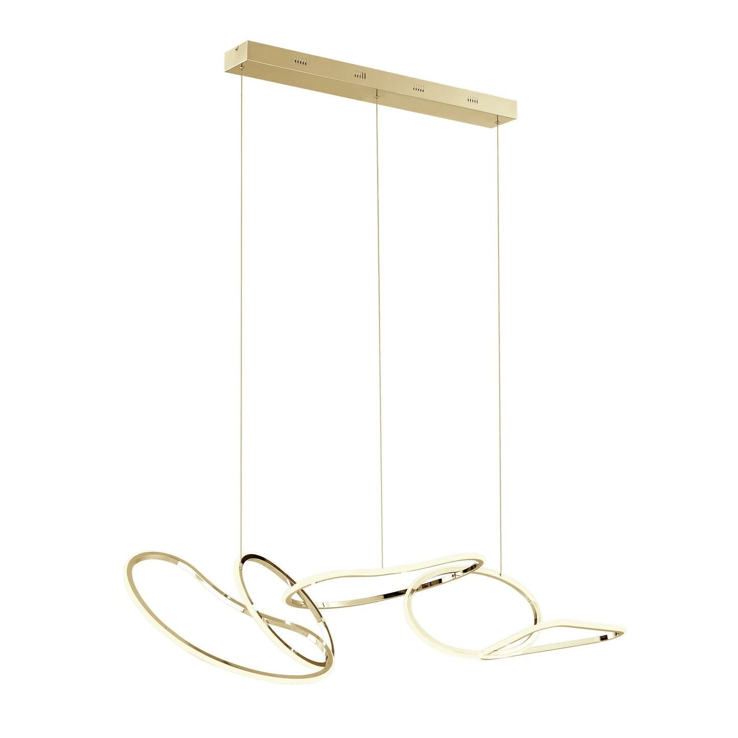 Finesse Decor Seoul 5" Gold Finish 5-Light LED Chandelier