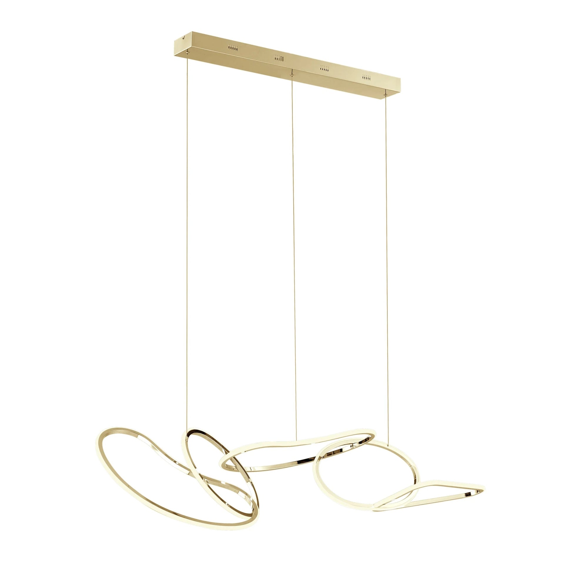 Finesse Decor Seoul 5" Gold Finish 5-Light LED Chandelier