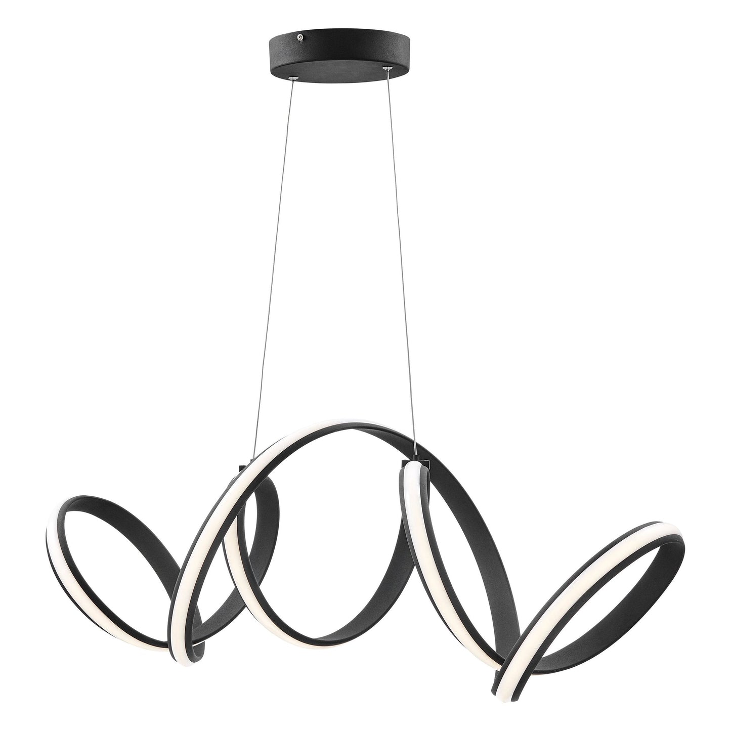 Finesse Decor Seville 12" Black Finish 1-Light LED Horizontal Chandelier