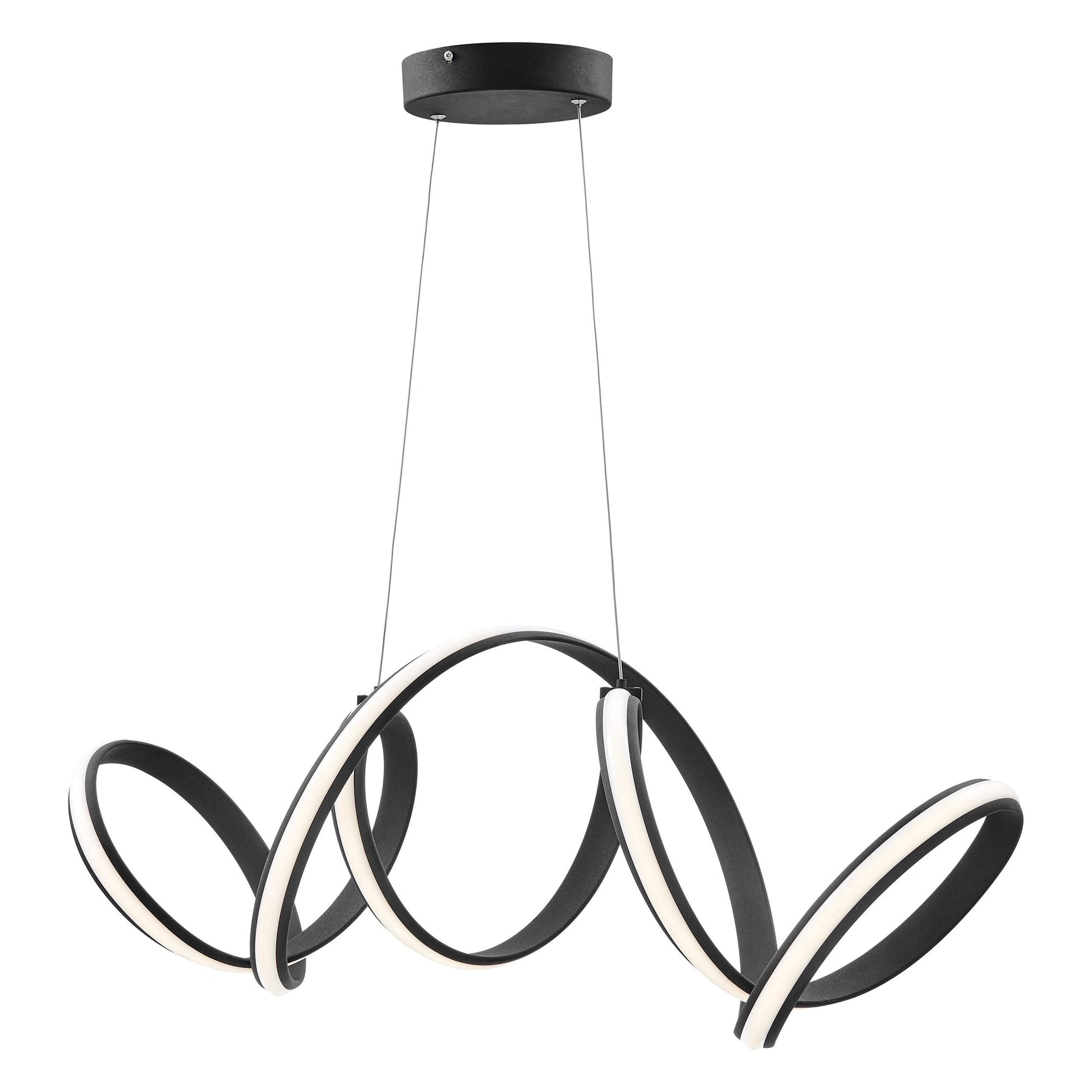Finesse Decor Seville 12" Black Finish 1-Light LED Horizontal Chandelier