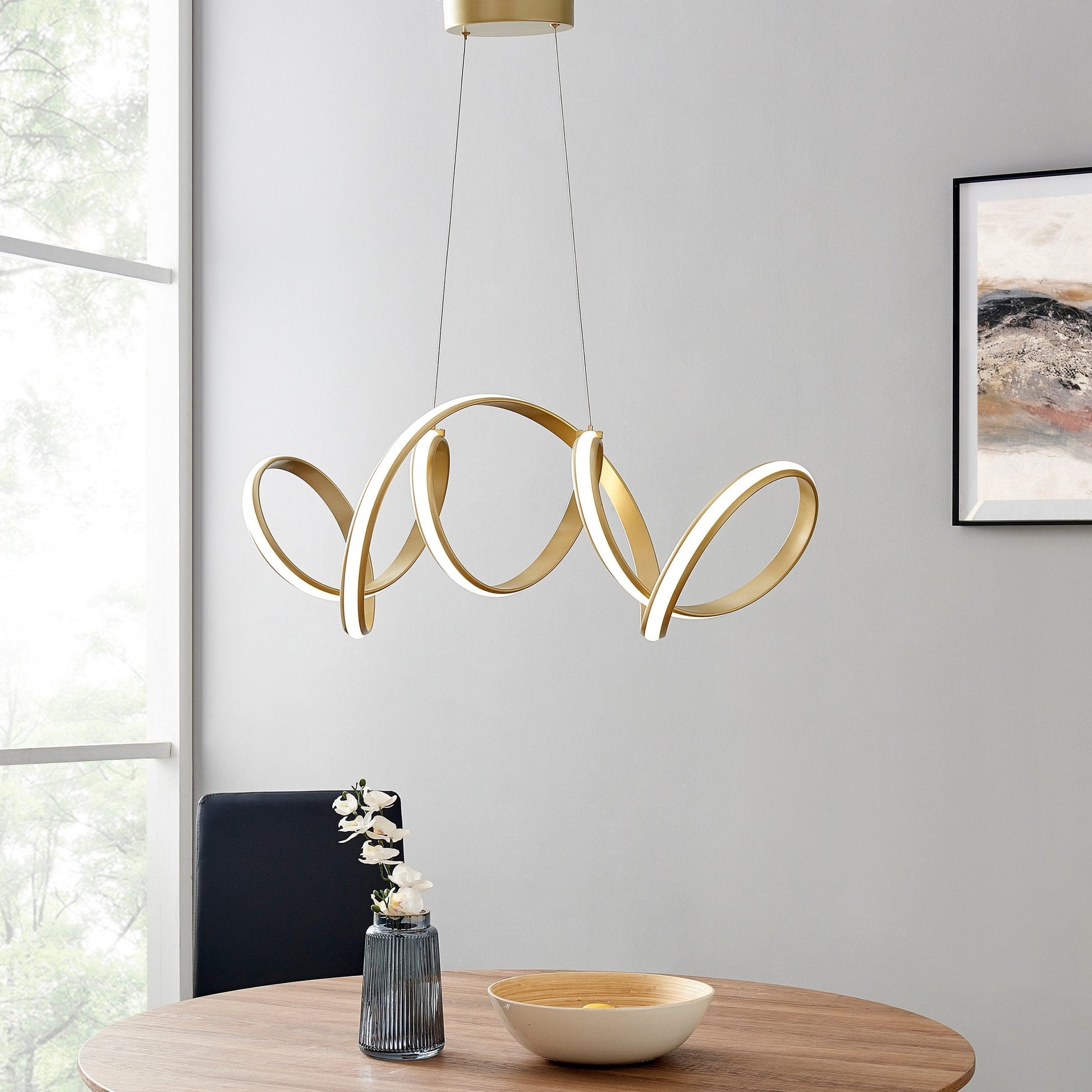 Finesse Decor Seville 12" Gold Finish 1-Light LED Chandelier