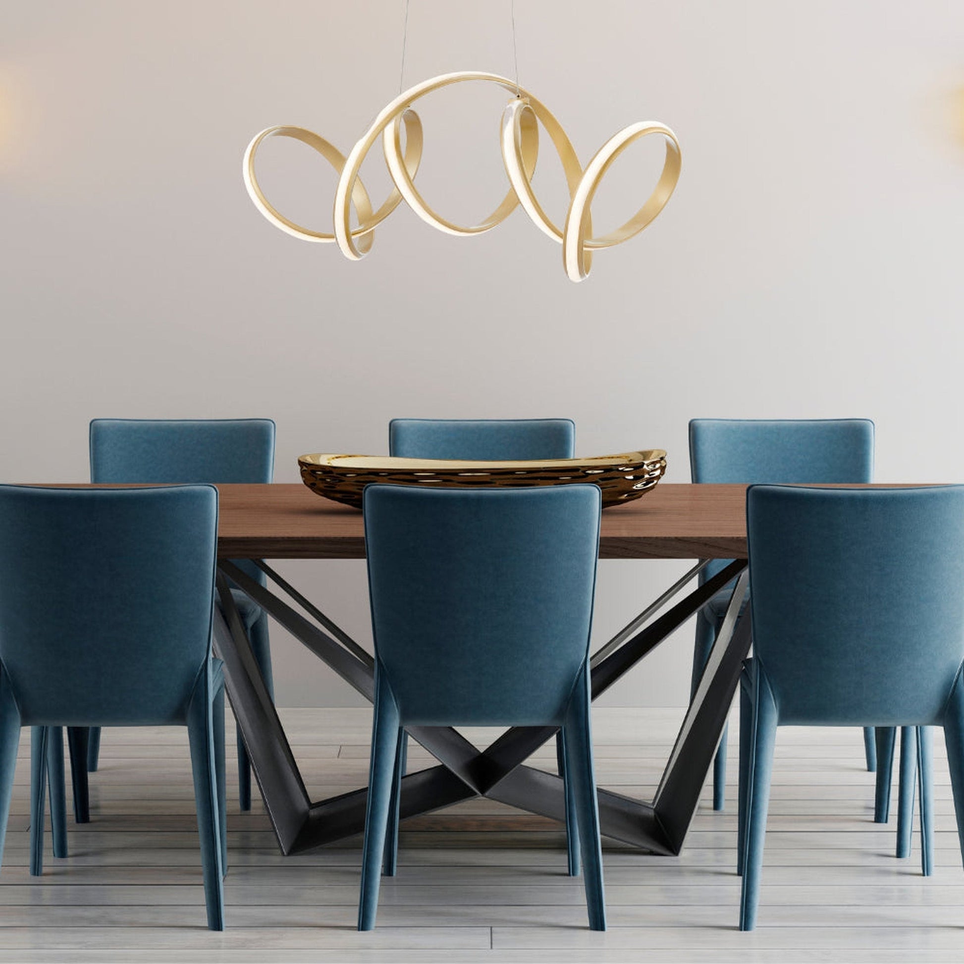 Finesse Decor Seville 12" Gold Finish 1-Light LED Chandelier