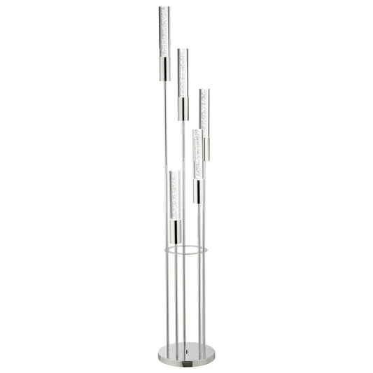 Finesse Decor Sparkling Crystal 67" Chrome Finish 5-Light LED Floor Lamp