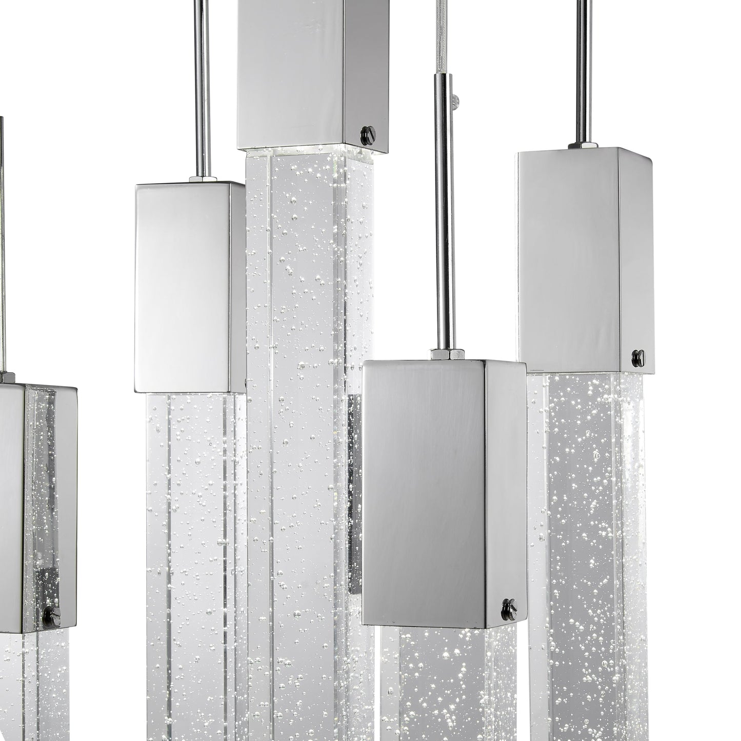 Finesse Decor Sparkling Night 12" W x 21" H Chrome Aluminum Crystal 5-Light LED Chandelier