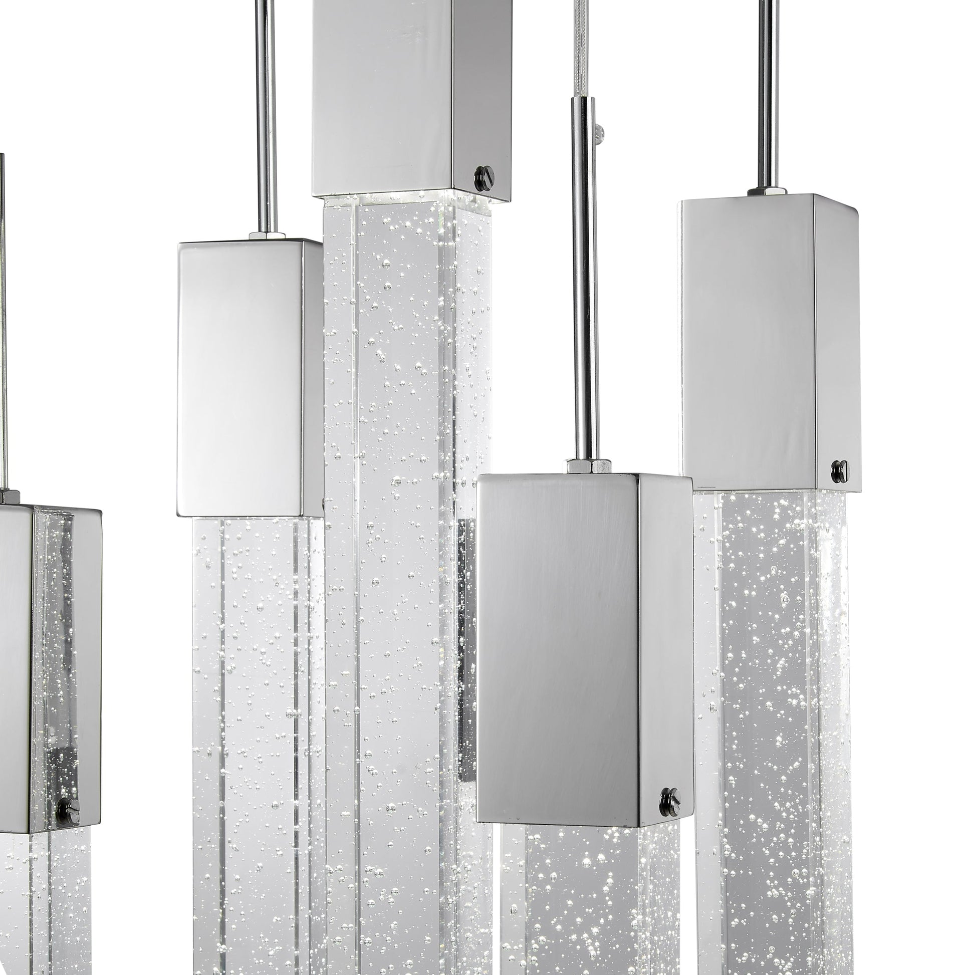 Finesse Decor Sparkling Night 12" W x 21" H Chrome Aluminum Crystal 5-Light LED Chandelier