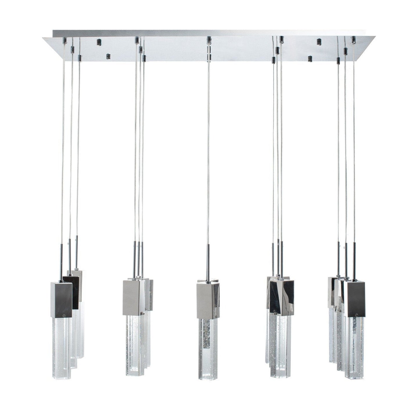 Finesse Decor Sparkling Night 16" W x 21" H Chrome Aluminum Crystal 15-Light LED Chandelier