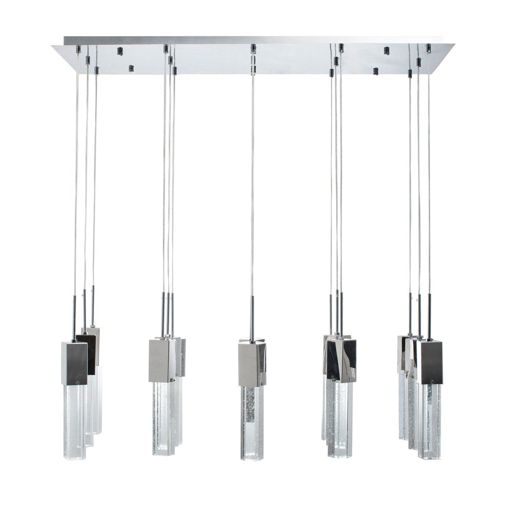 Finesse Decor Sparkling Night 16" W x 21" H Chrome Aluminum Crystal 15-Light LED Chandelier