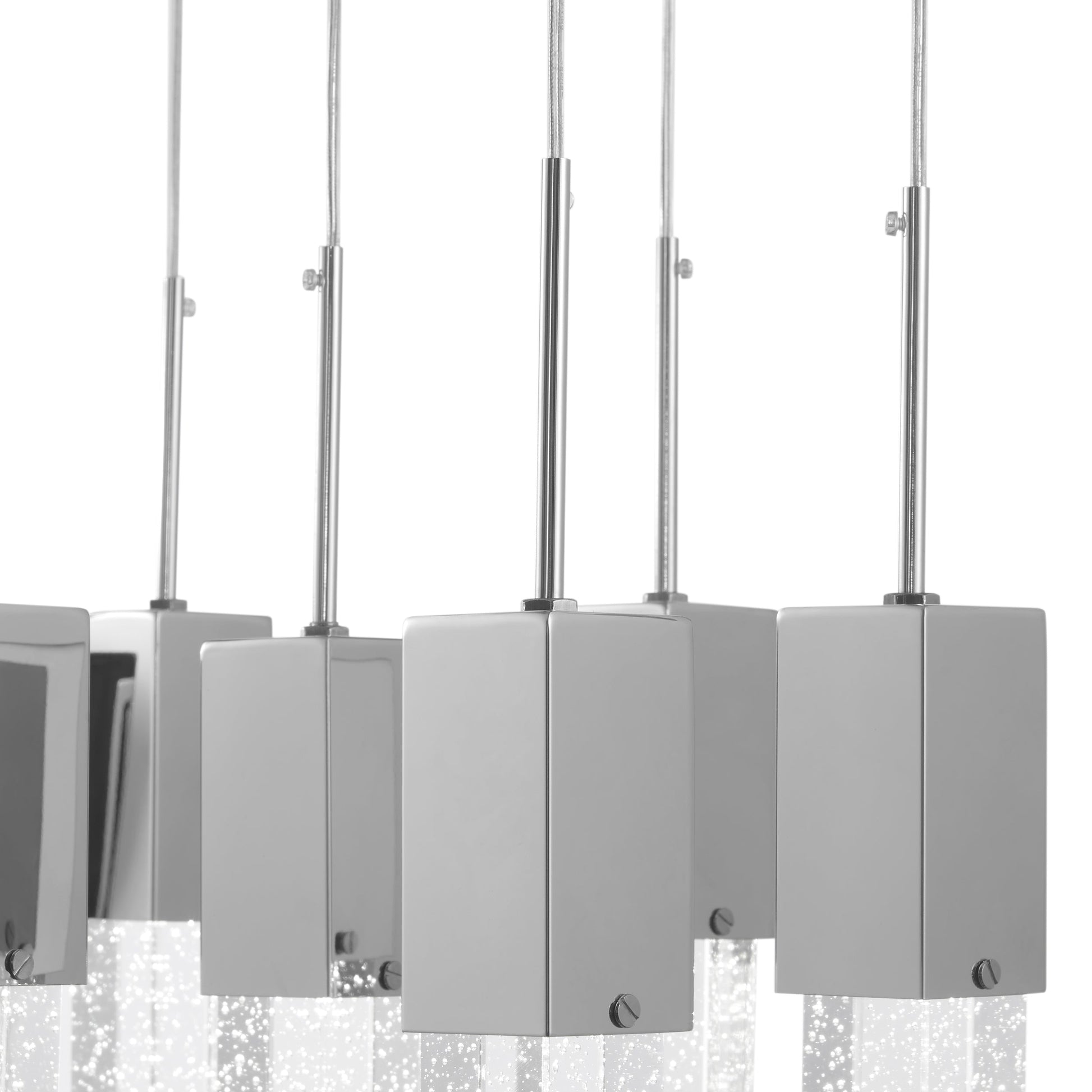 Finesse Decor Sparkling Night 16" W x 21" H Chrome Aluminum Crystal 15-Light LED Chandelier