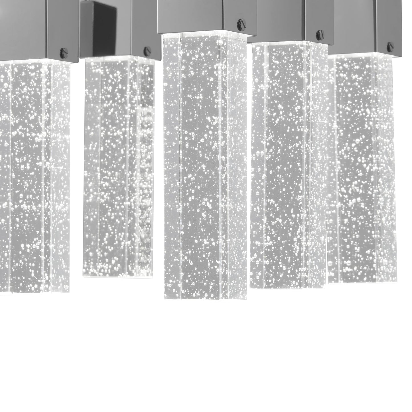 Finesse Decor Sparkling Night 16" W x 21" H Chrome Aluminum Crystal 15-Light LED Chandelier