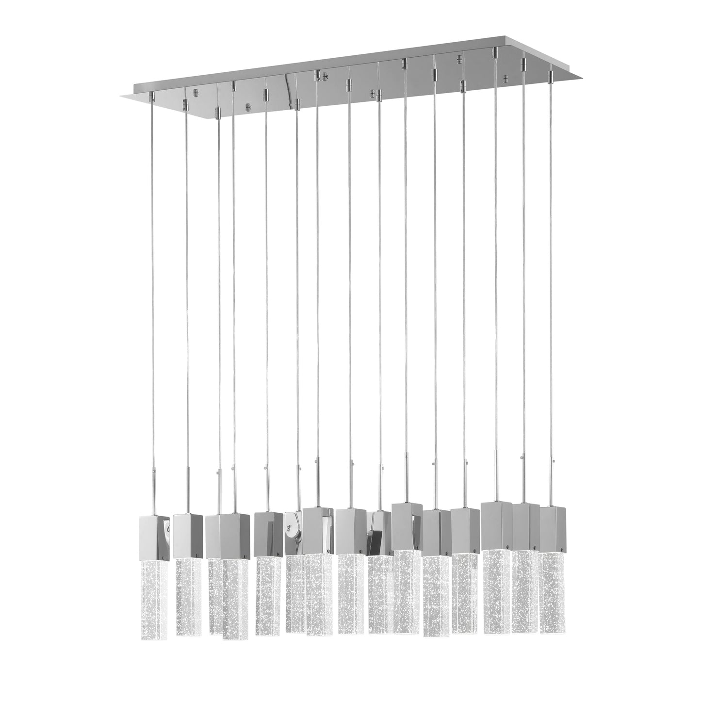 Finesse Decor Sparkling Night 16" W x 21" H Chrome Aluminum Crystal 15-Light LED Chandelier
