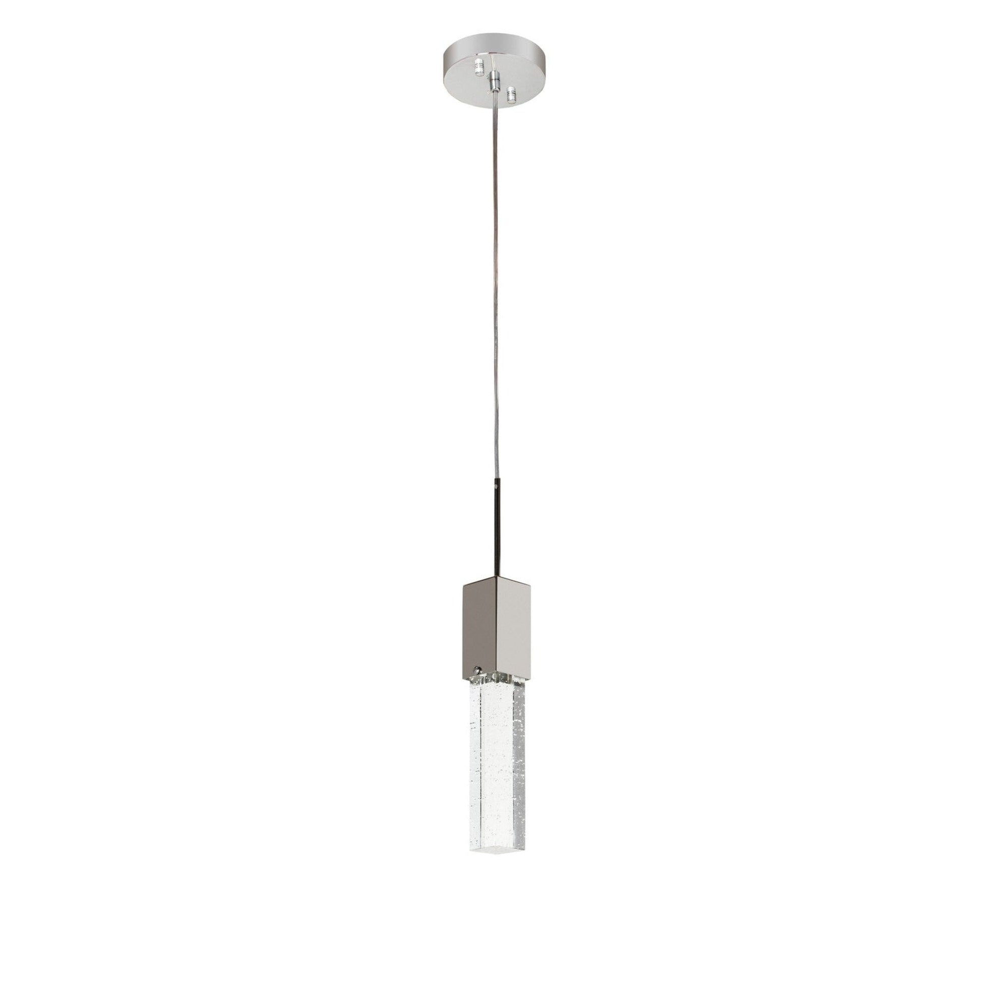 Finesse Decor Sparkling Night 2" W x 16" H Chrome Finish 1-Light LED Chandelier