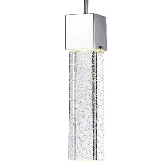 Finesse Decor Sparkling Night 2" W x 21" H Chrome Aluminum Crystal 1-Light LED Chandelier