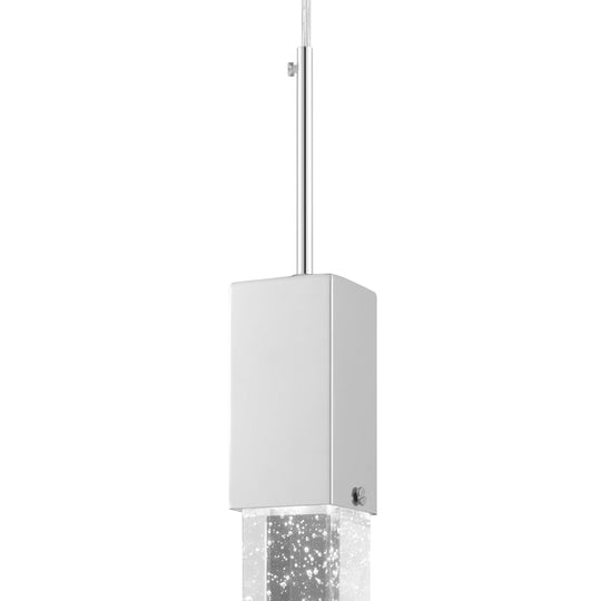 Finesse Decor Sparkling Night 2" W x 21" H Chrome Aluminum Crystal 1-Light LED Chandelier