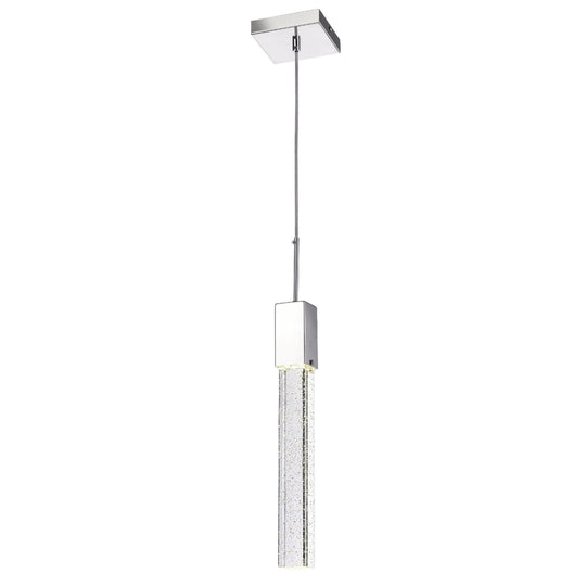 Finesse Decor Sparkling Night 2" W x 21" H Chrome Aluminum Crystal 1-Light LED Chandelier
