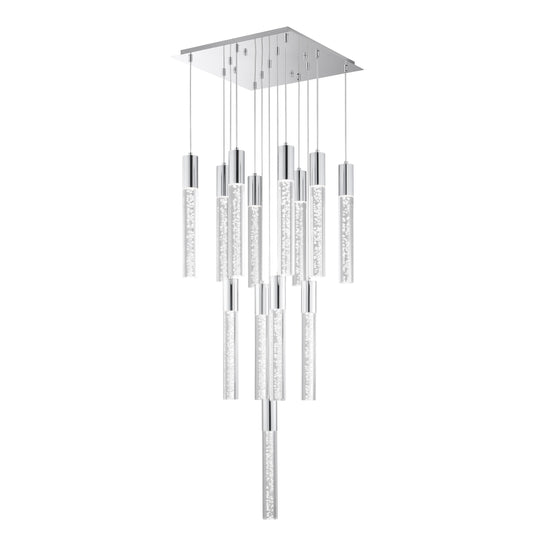 Finesse Decor Sparkling Night 20" Chrome Finish 13-Light LED Chandelier