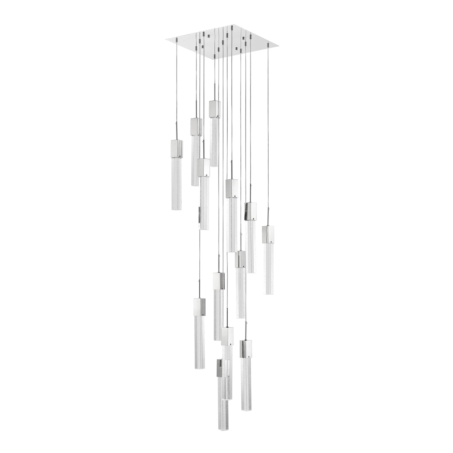 Finesse Decor Sparkling Night 20" W x 17" H Chrome Aluminum Crystal 13-Light LED Chandelier