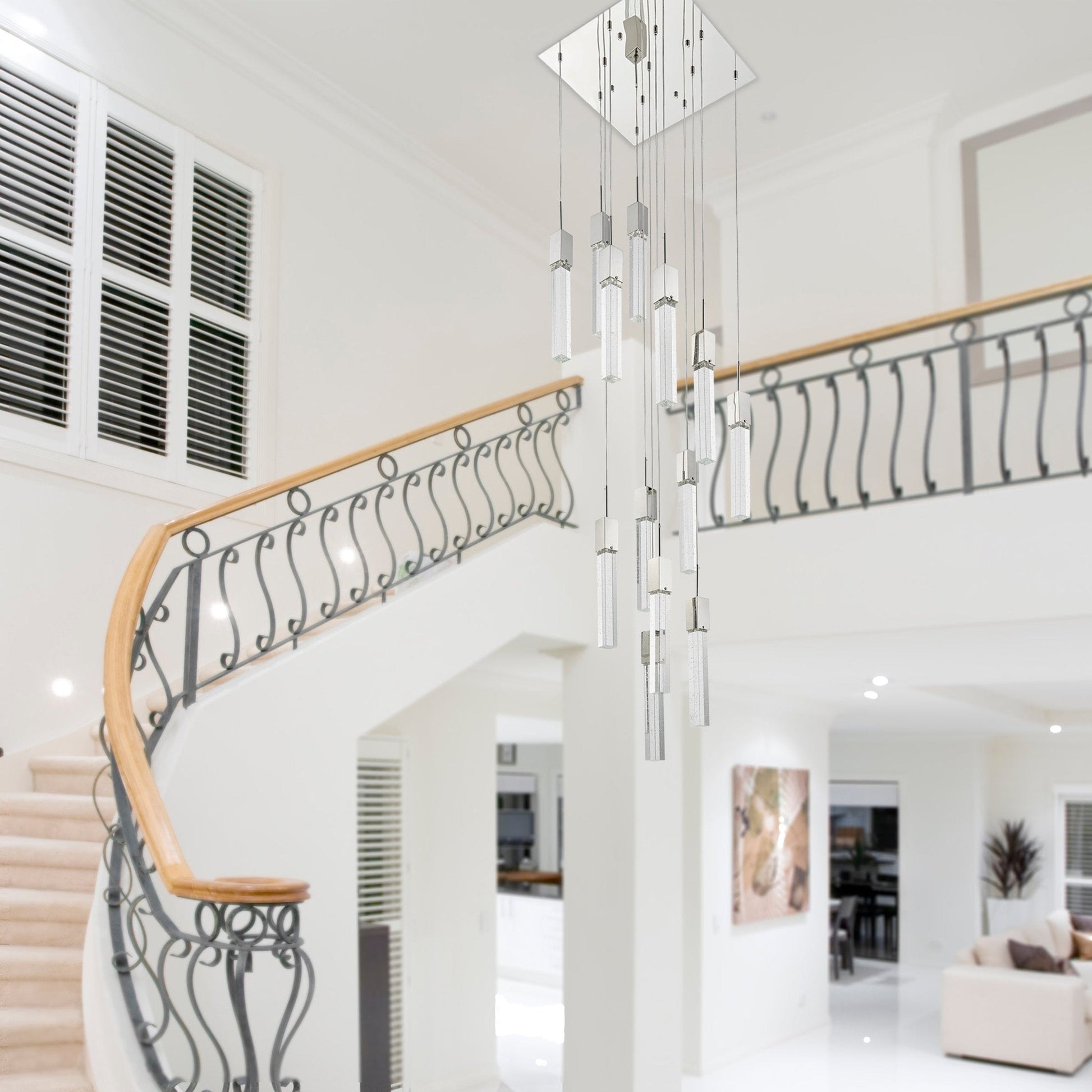 Finesse Decor Sparkling Night 20" W x 17" H Chrome Aluminum Crystal 13-Light LED Chandelier