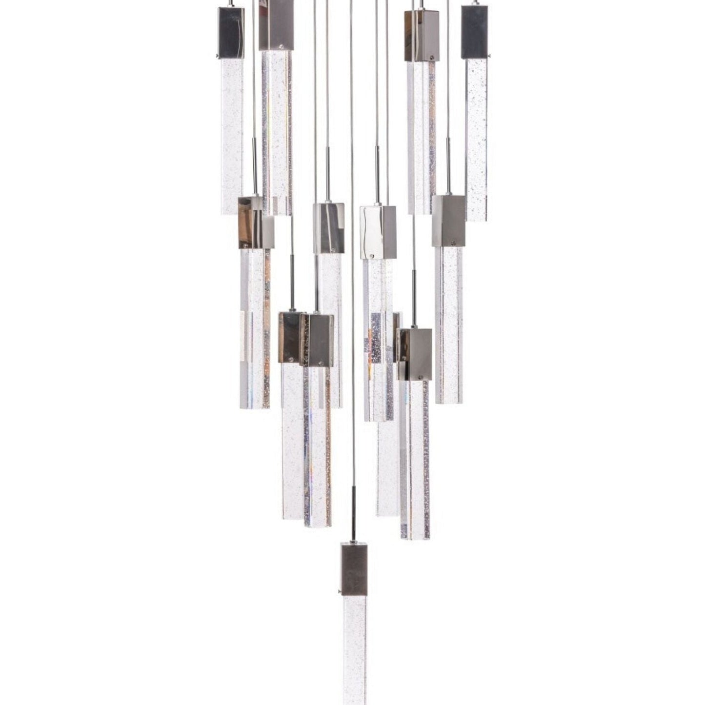 Finesse Decor Sparkling Night 20" W x 17" H Chrome Aluminum Crystal 13-Light LED Chandelier