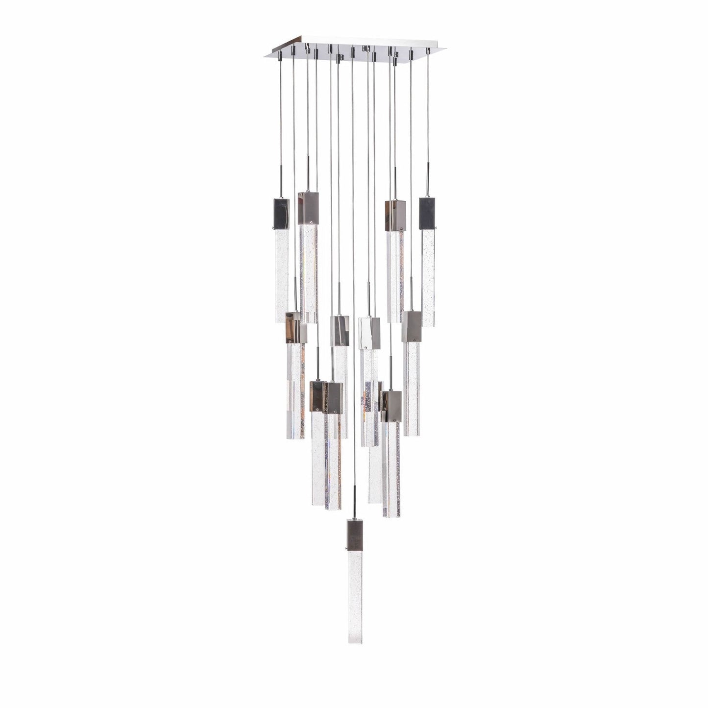 Finesse Decor Sparkling Night 20" W x 17" H Chrome Aluminum Crystal 13-Light LED Chandelier