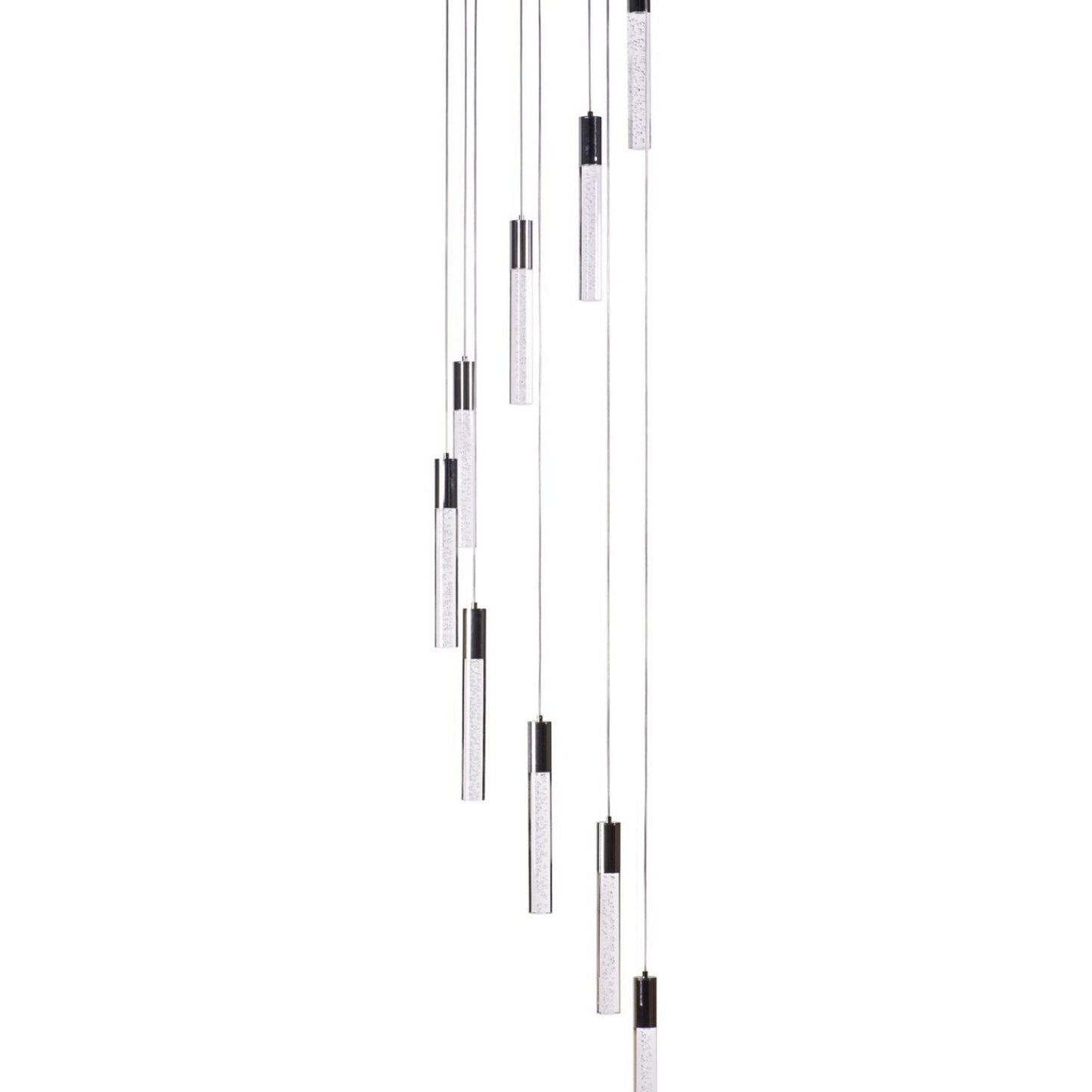 Finesse Decor Sparkling Night 22" Chrome Finish 9-Light Chandelier