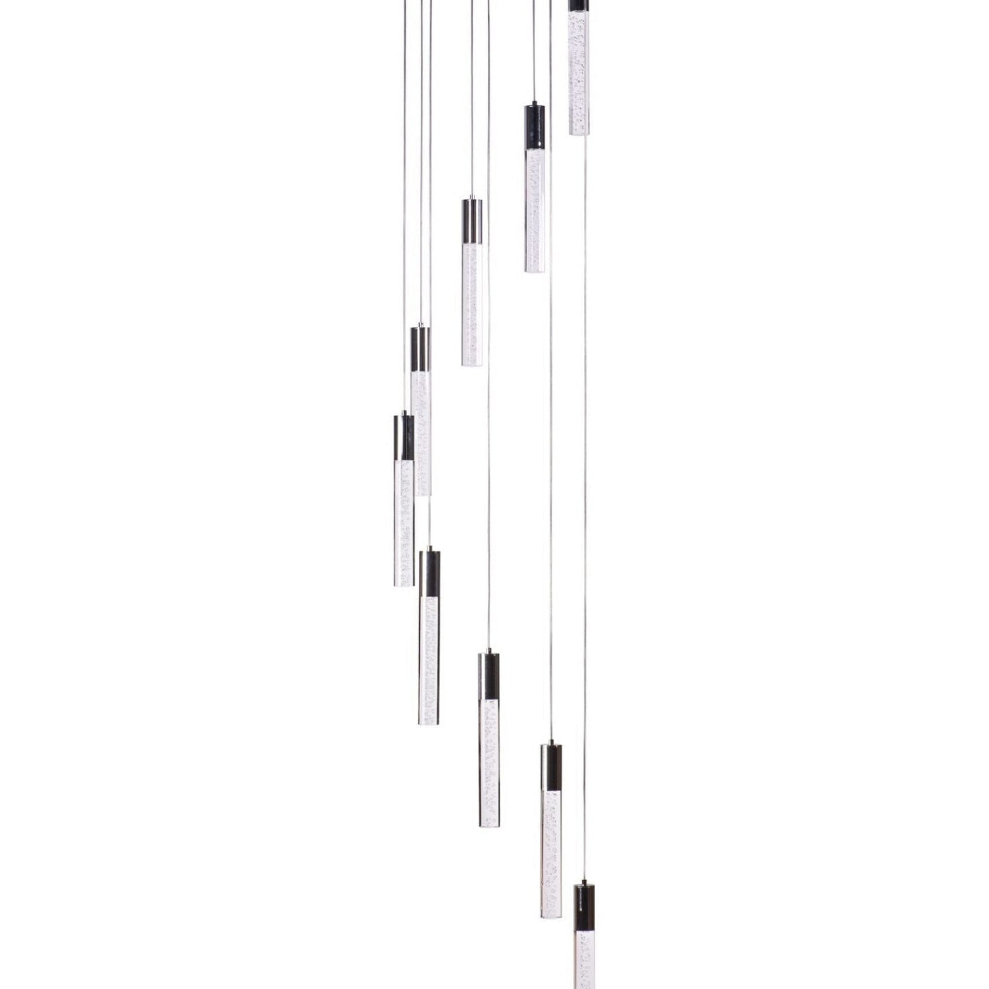 Finesse Decor Sparkling Night 22" Chrome Finish 9-Light Chandelier
