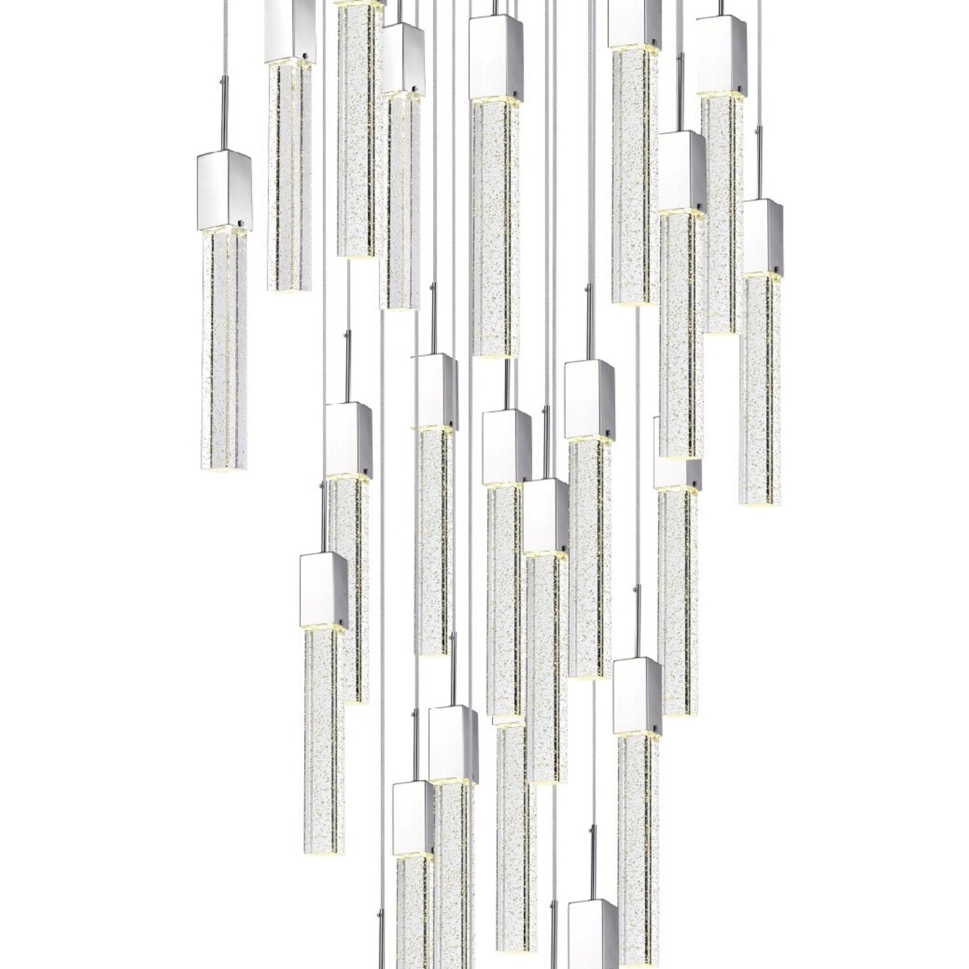 Finesse Decor Sparkling Night 28" W x 17" H Chrome Finish 25-Light LED Chandelier