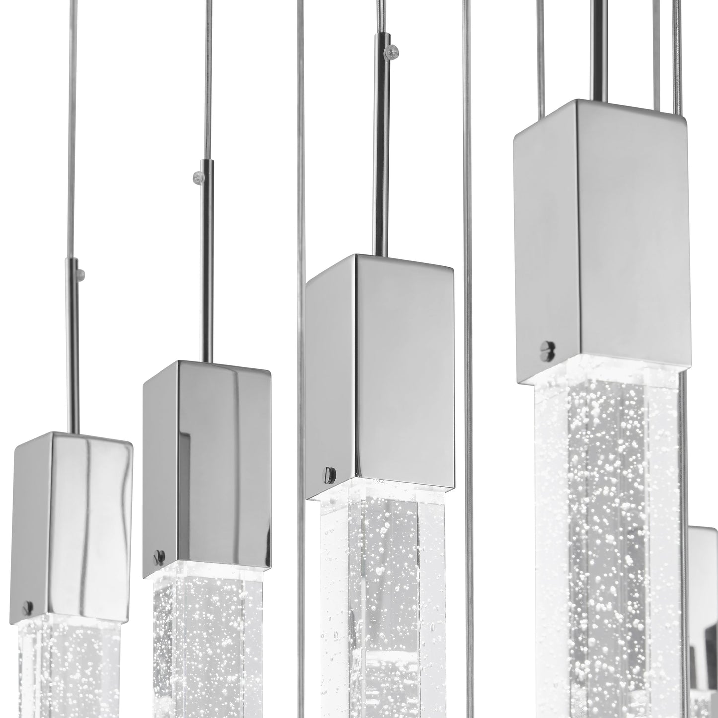 Finesse Decor Sparkling Night 28" W x 17" H Chrome Finish 25-Light LED Chandelier