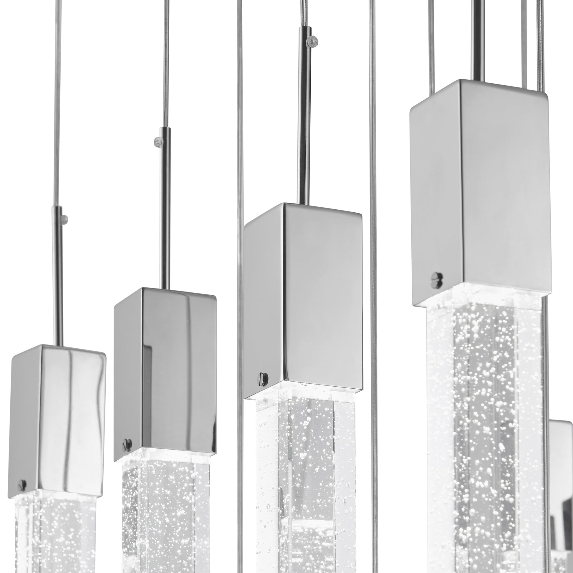 Finesse Decor Sparkling Night 28" W x 17" H Chrome Finish 25-Light LED Chandelier