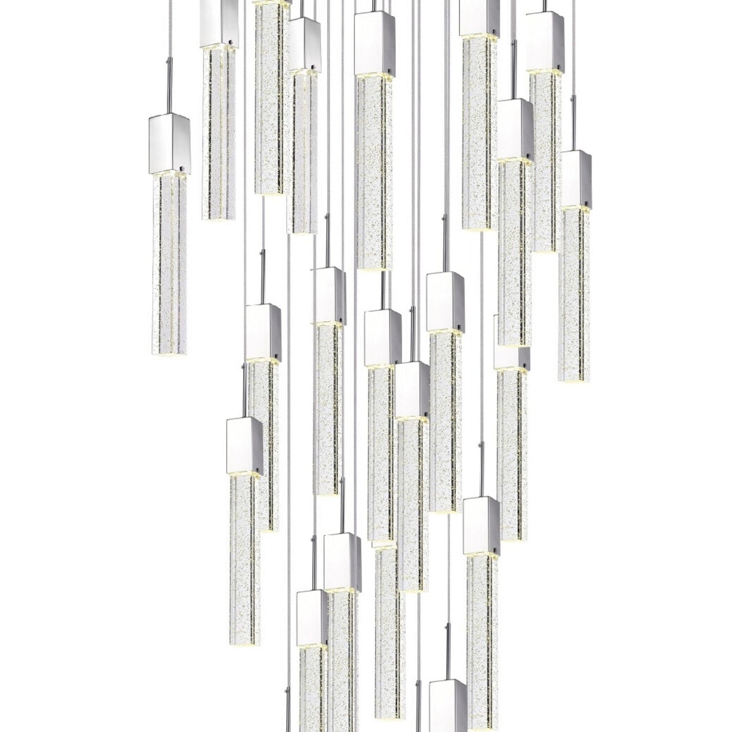 Finesse Decor Sparkling Night 28" W x 17" H Chrome Finish 25-Light LED Chandelier
