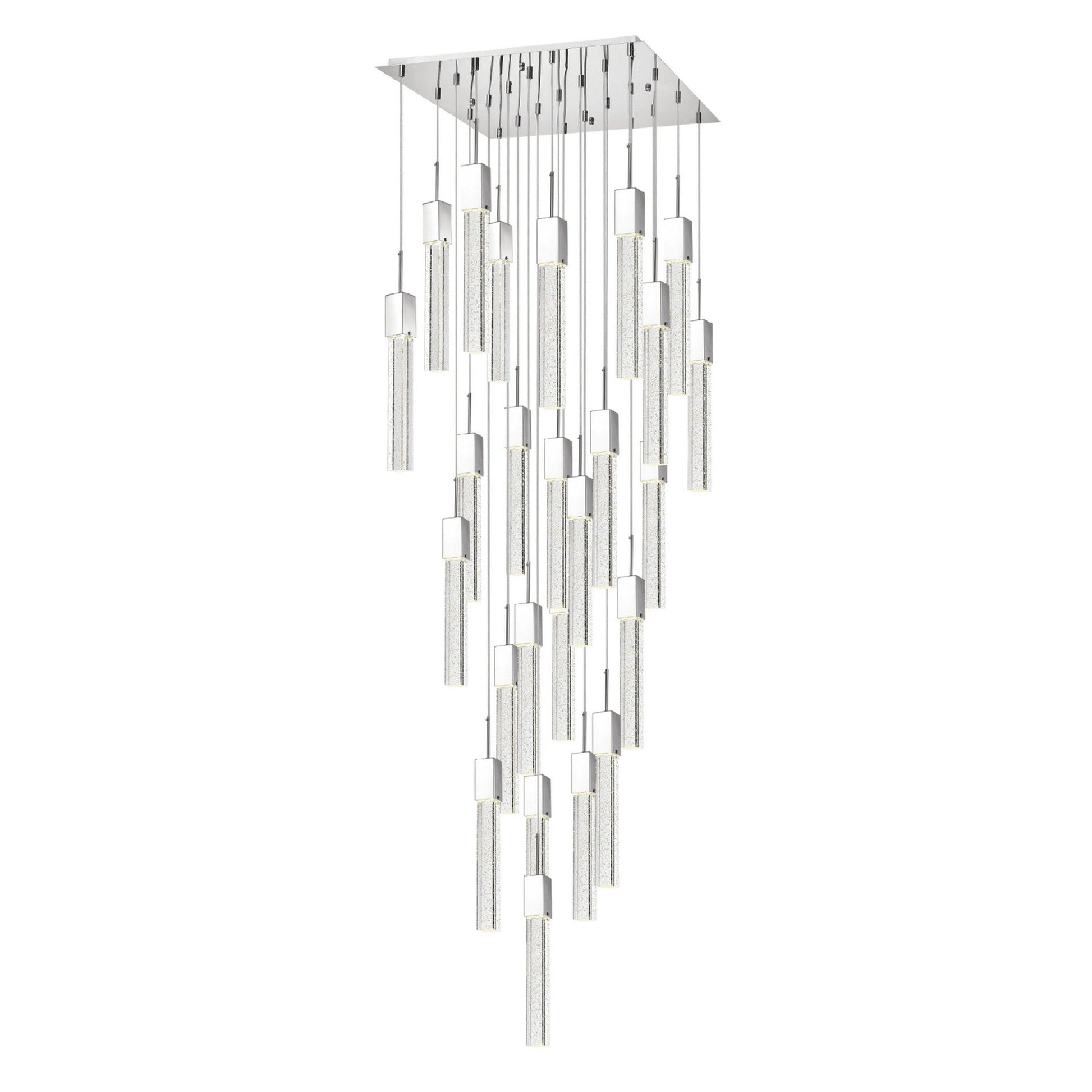 Finesse Decor Sparkling Night 28" W x 17" H Chrome Finish 25-Light LED Chandelier
