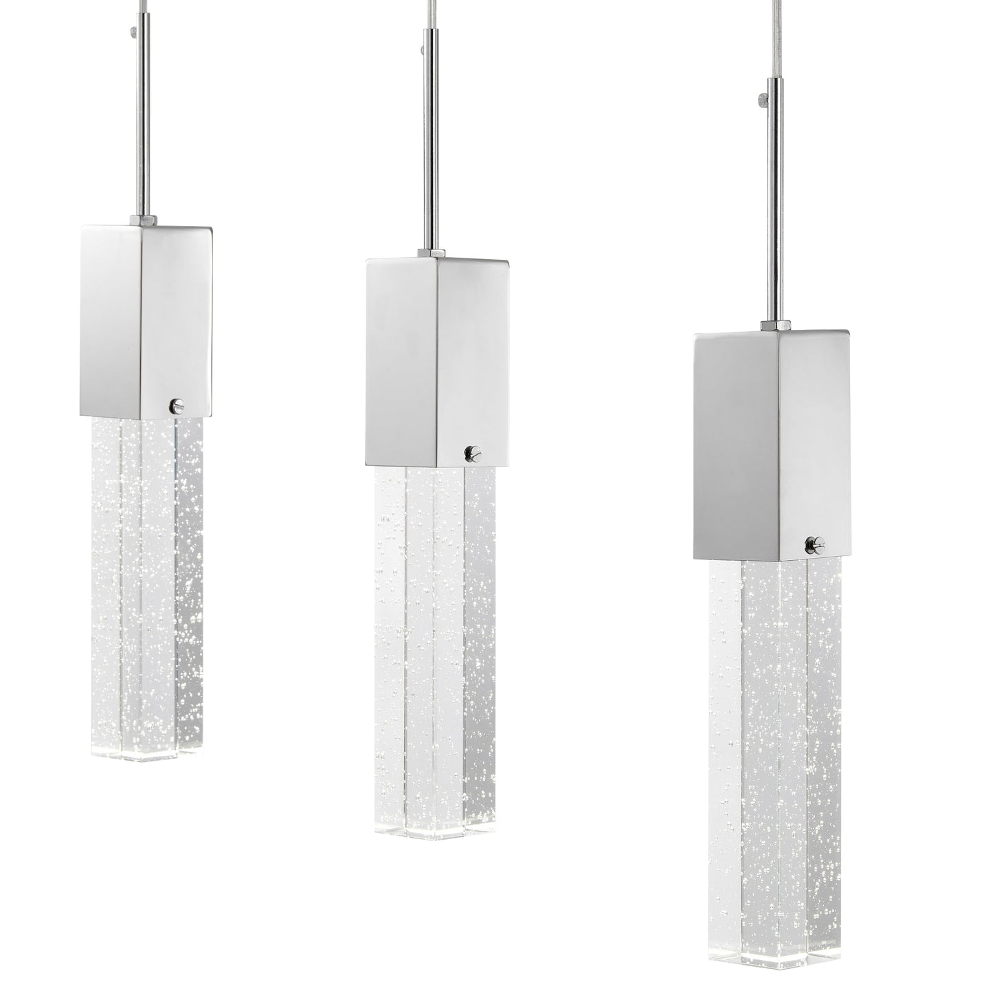 Finesse Decor Sparkling Night 32" Chrome Finish 4-Light Chandelier