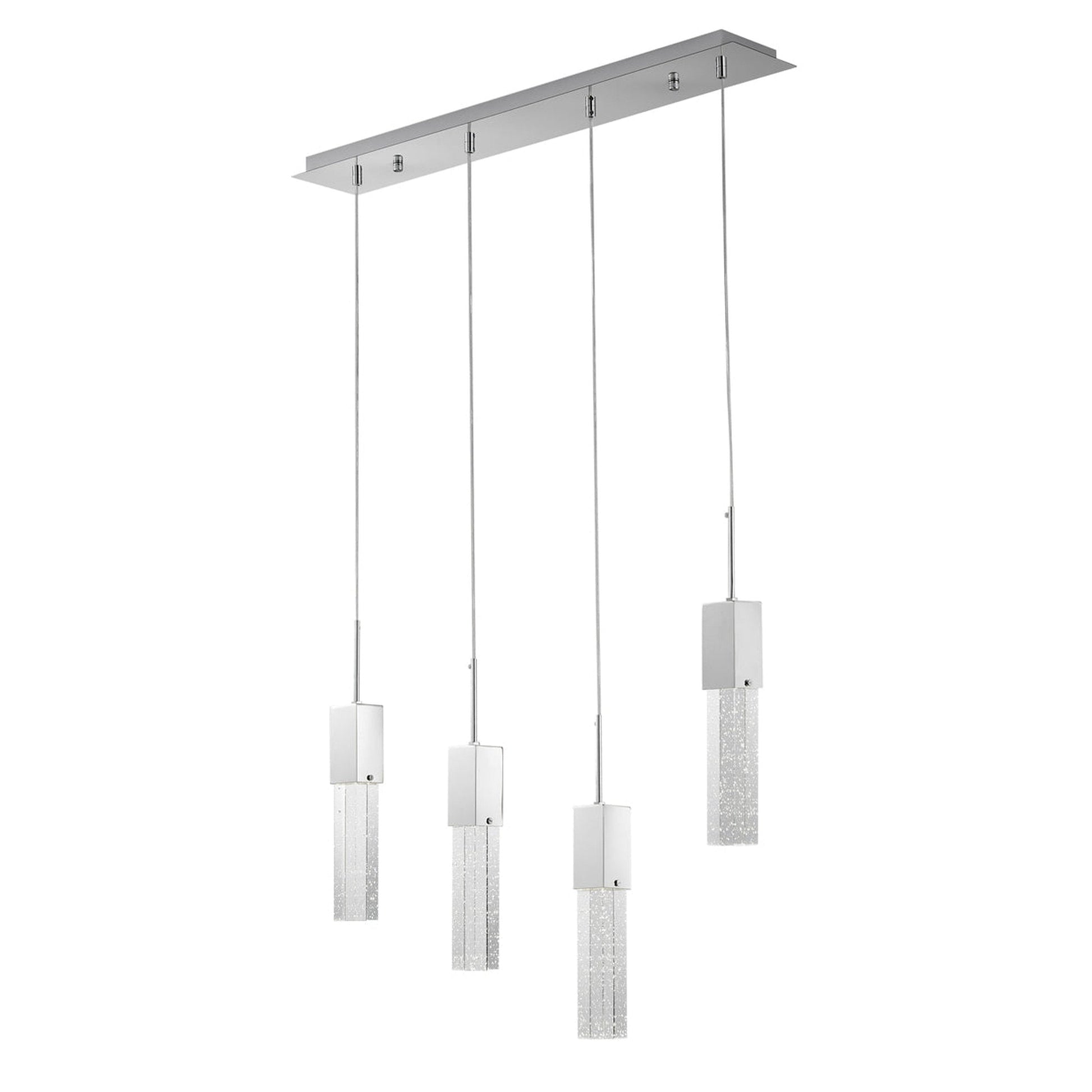Finesse Decor Sparkling Night 32" Chrome Finish 4-Light Chandelier