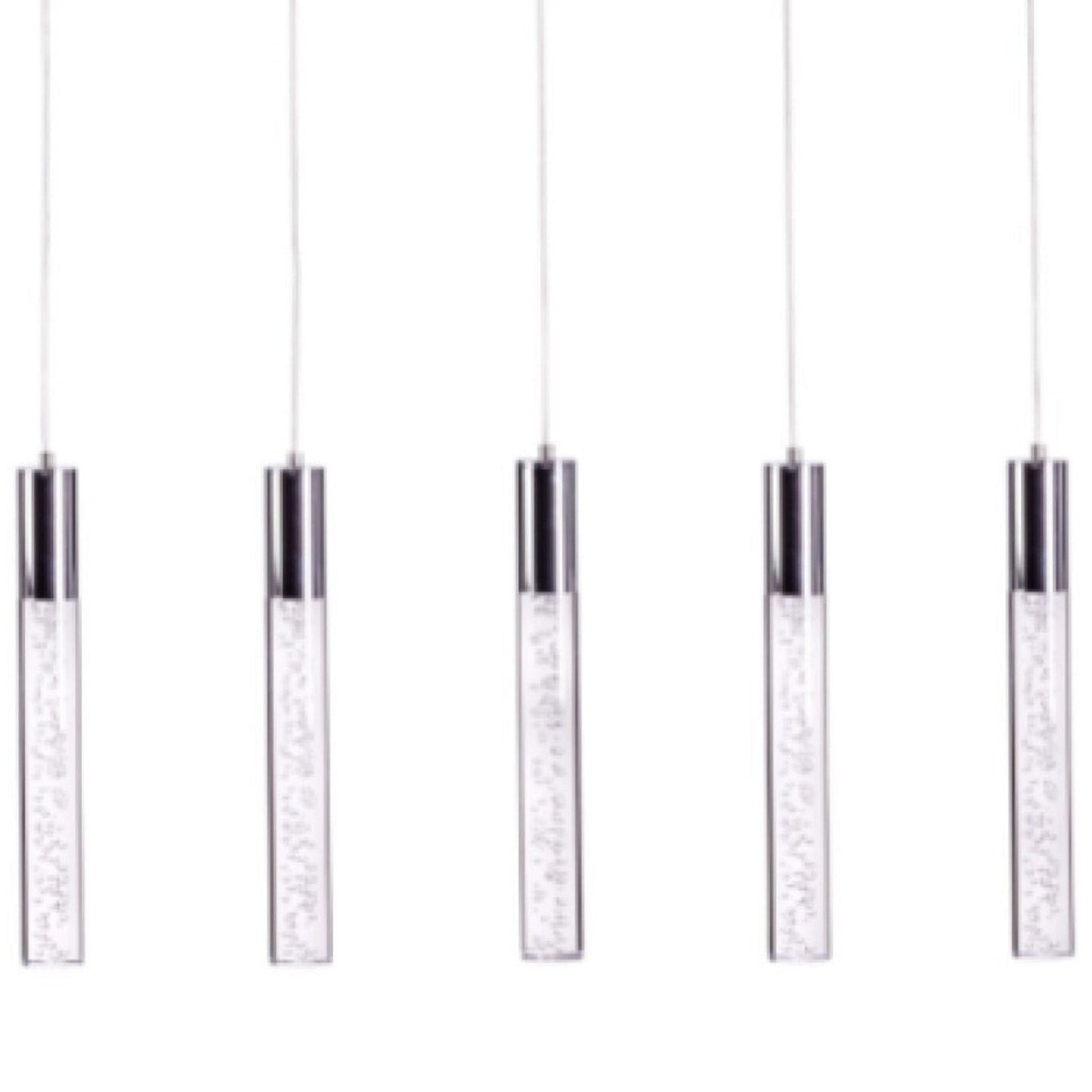 Finesse Decor Sparkling Night 39" Chrome Finish 5-Light Chandelier