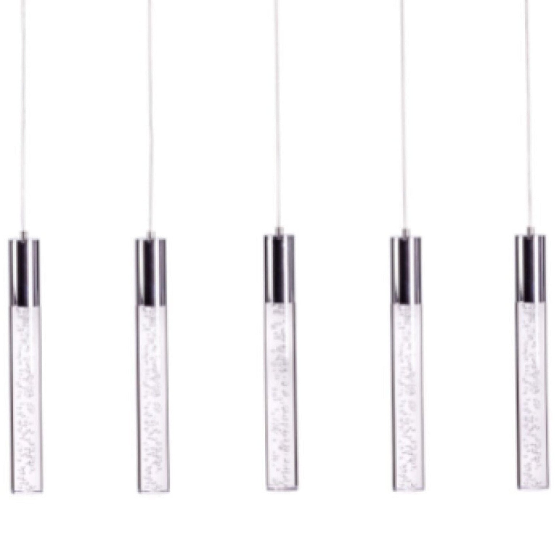 Finesse Decor Sparkling Night 39" Chrome Finish 5-Light Chandelier
