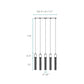 Finesse Decor Sparkling Night 39" Chrome Finish 5-Light Chandelier