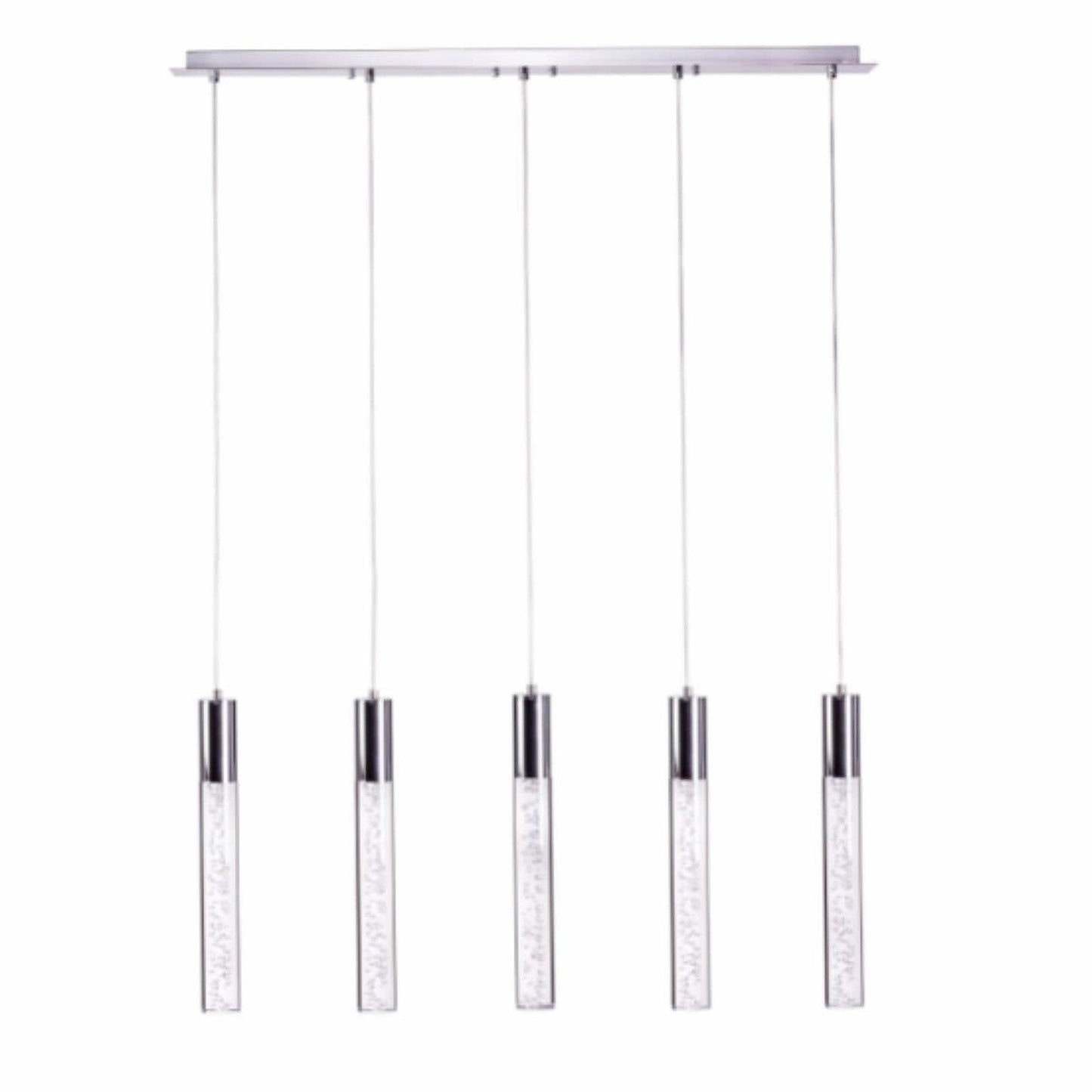 Finesse Decor Sparkling Night 39" Chrome Finish 5-Light Chandelier