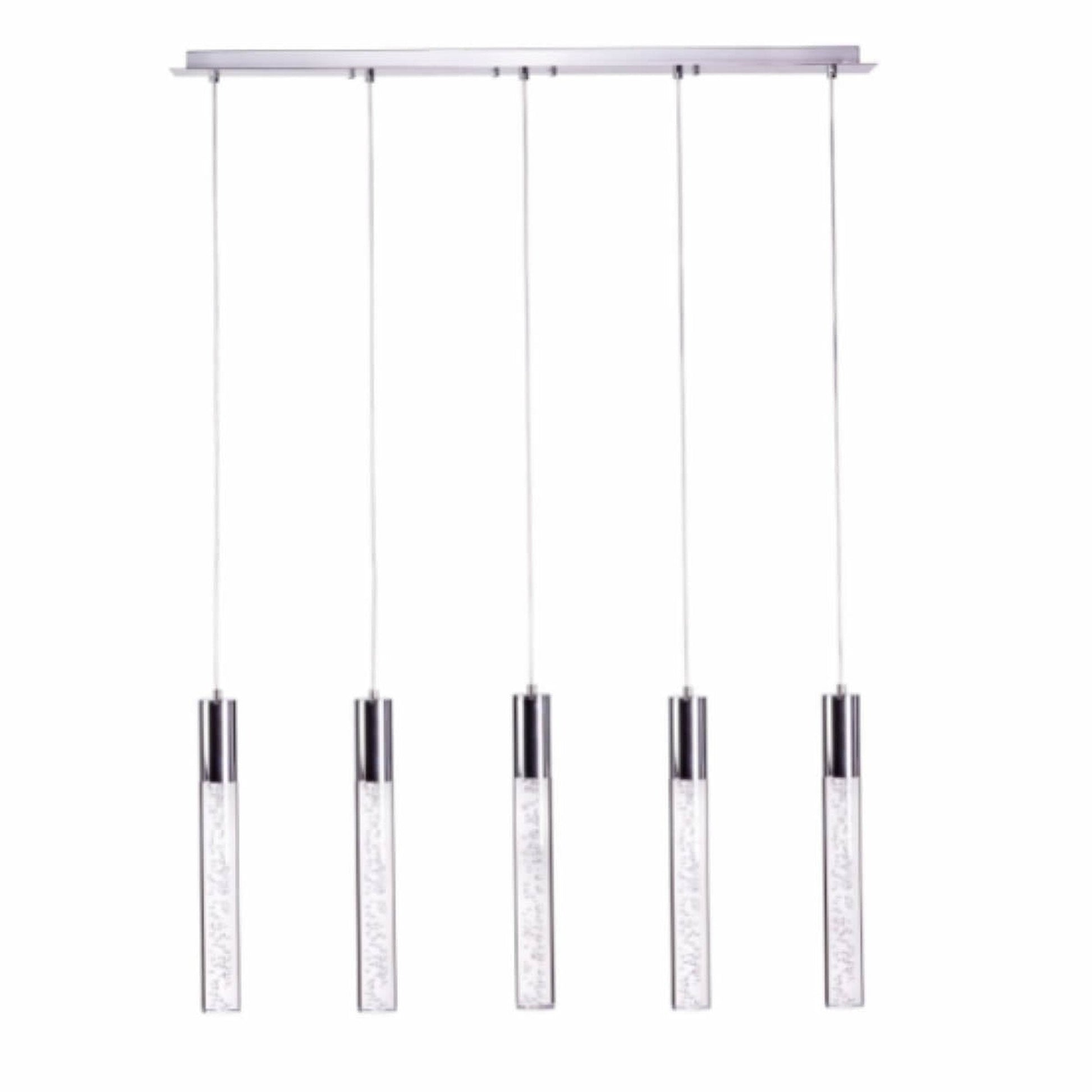 Finesse Decor Sparkling Night 39" Chrome Finish 5-Light Chandelier