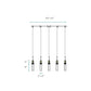 Finesse Decor Sparkling Night 40" Chrome Finish 5-Light Chandelier