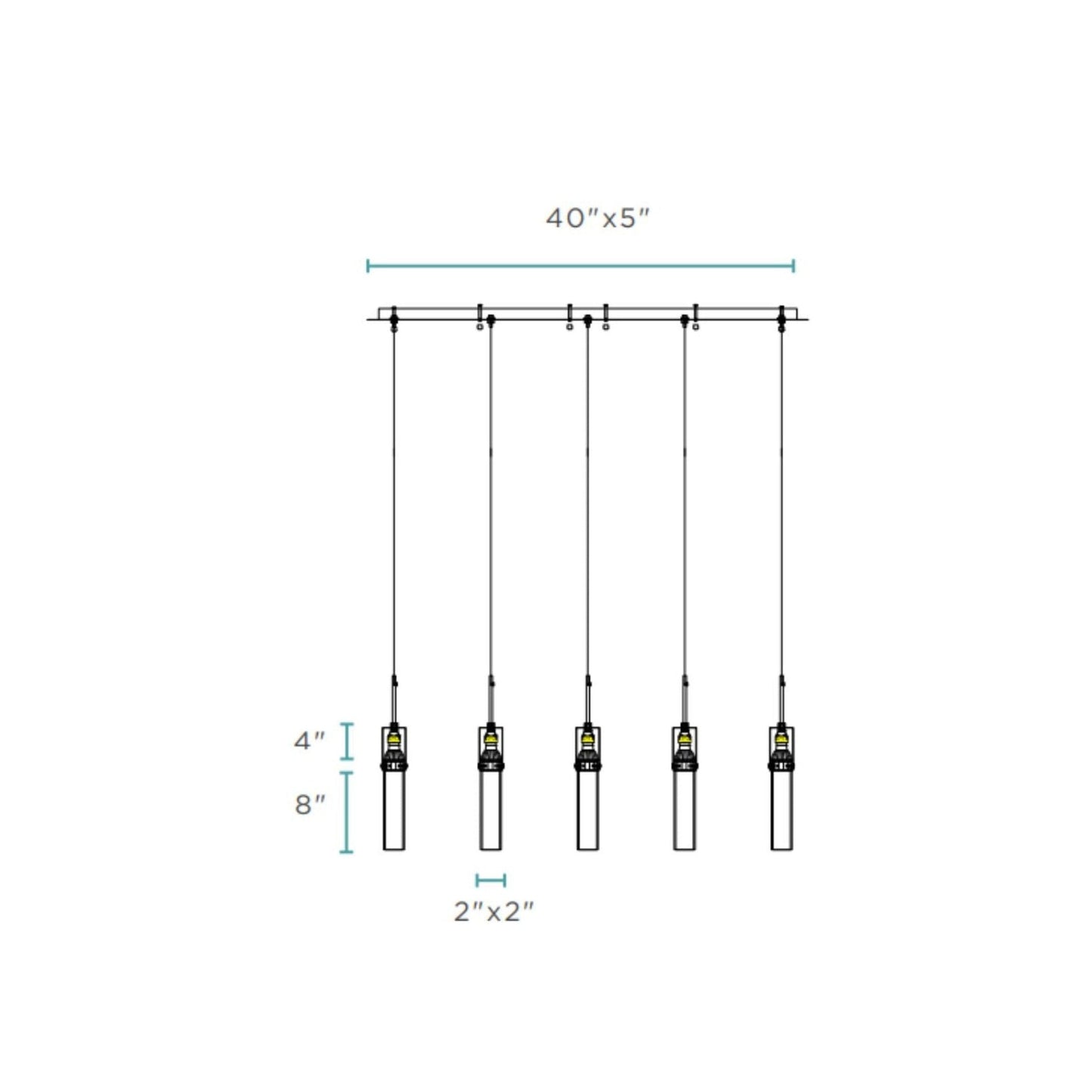Finesse Decor Sparkling Night 40" Chrome Finish 5-Light Chandelier