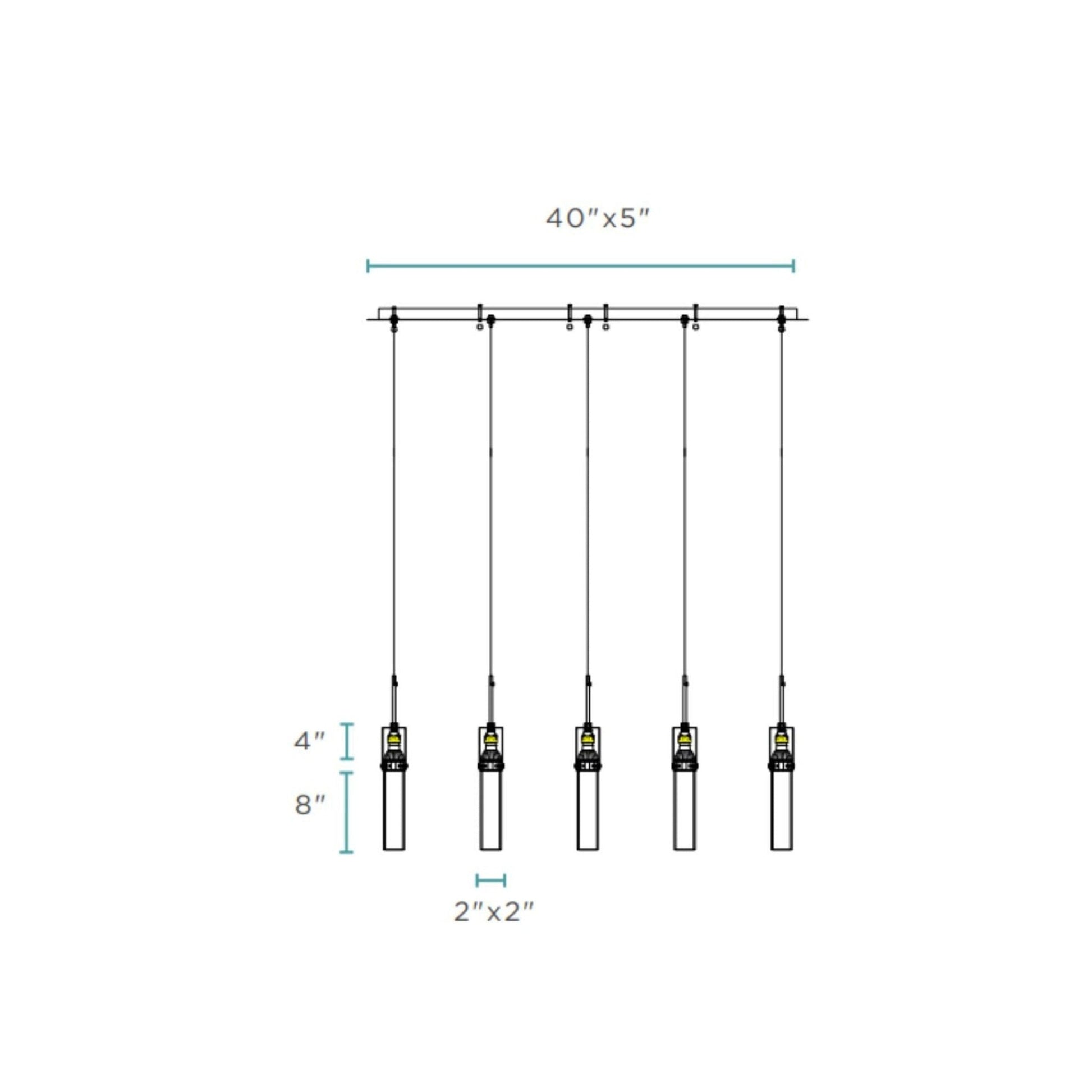 Finesse Decor Sparkling Night 40" Chrome Finish 5-Light Chandelier