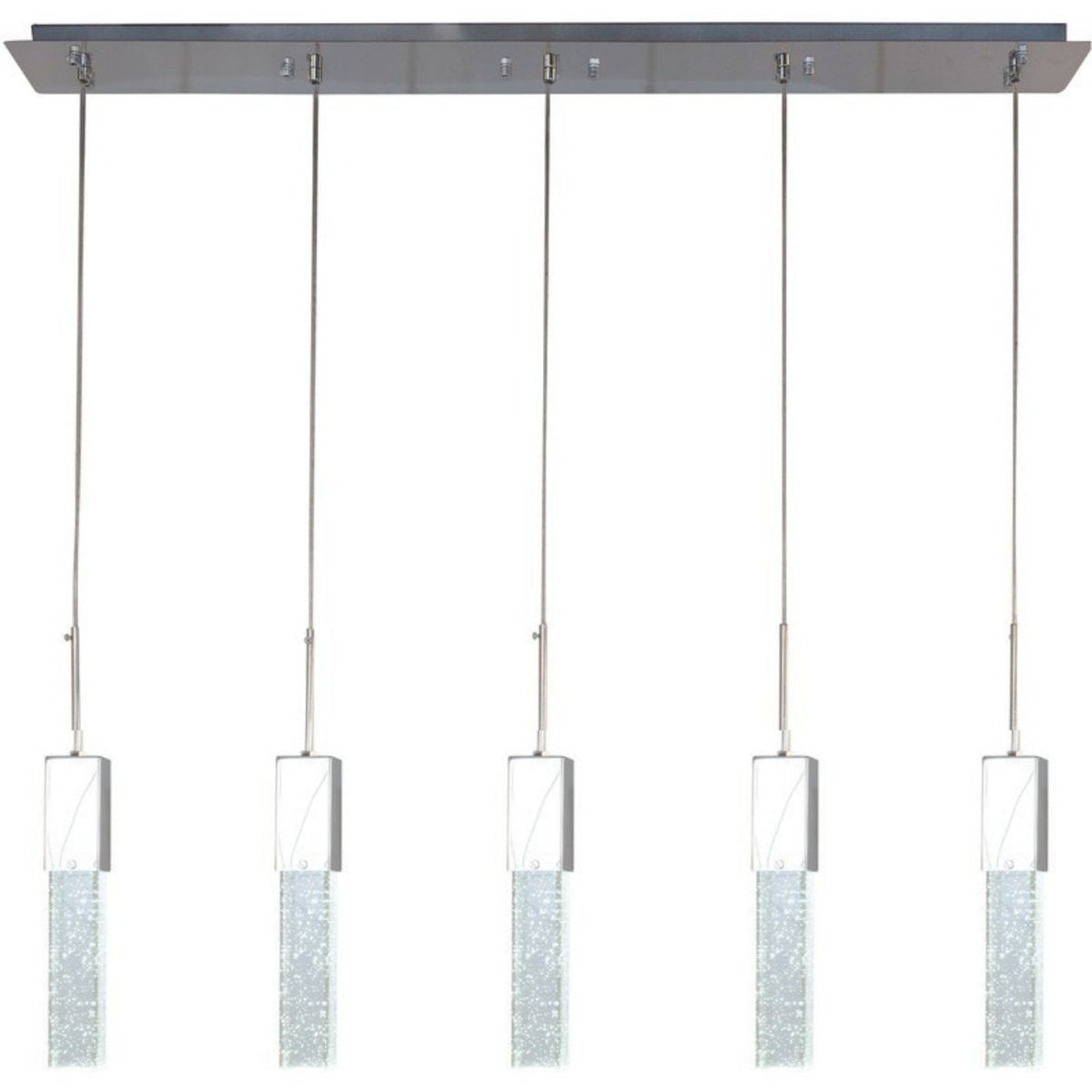 Finesse Decor Sparkling Night 40" Chrome Finish 5-Light Chandelier