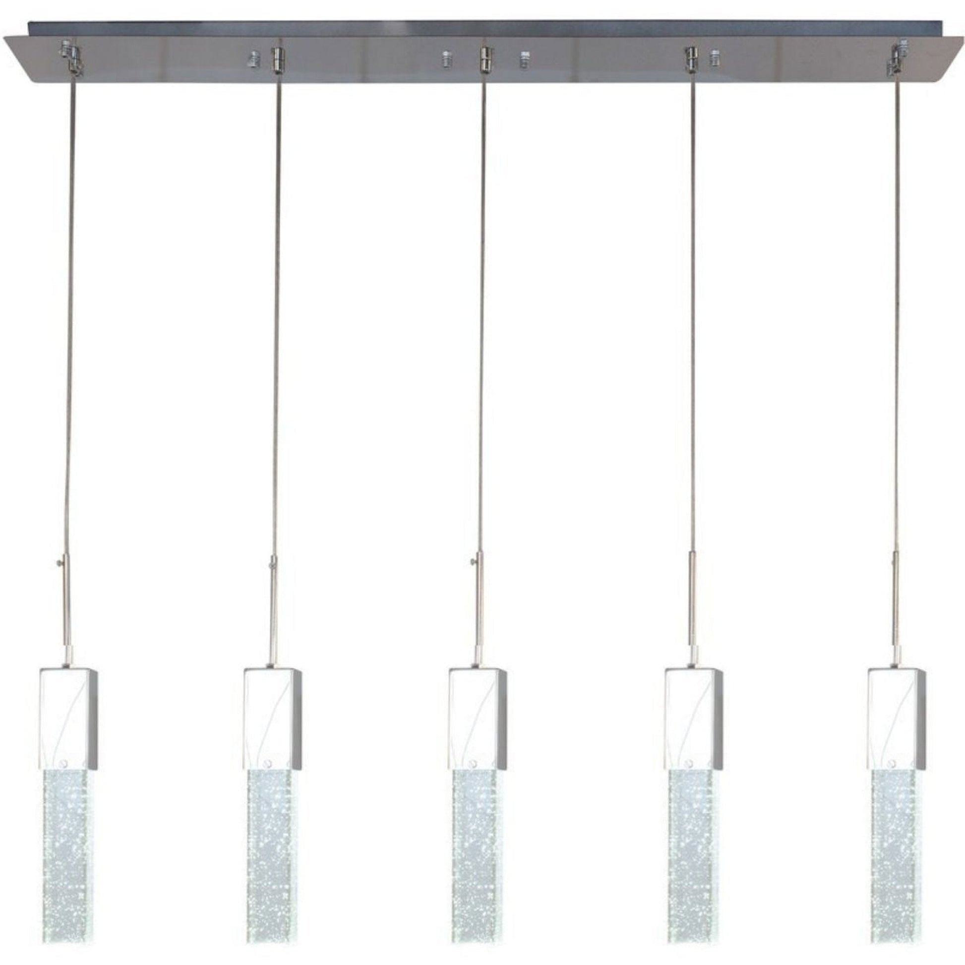 Finesse Decor Sparkling Night 40" Chrome Finish 5-Light Chandelier