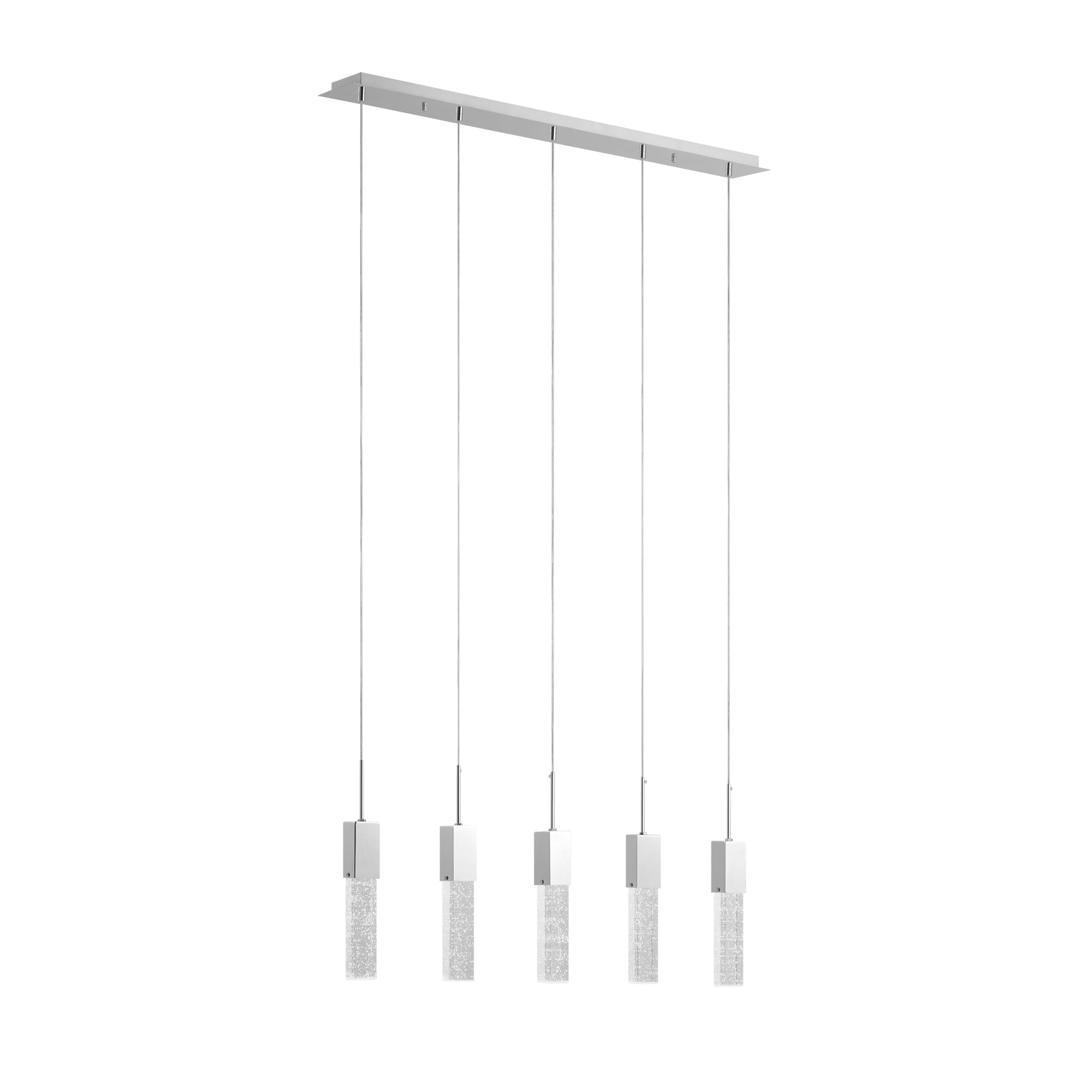 Finesse Decor Sparkling Night 40" Chrome Finish 5-Light Chandelier