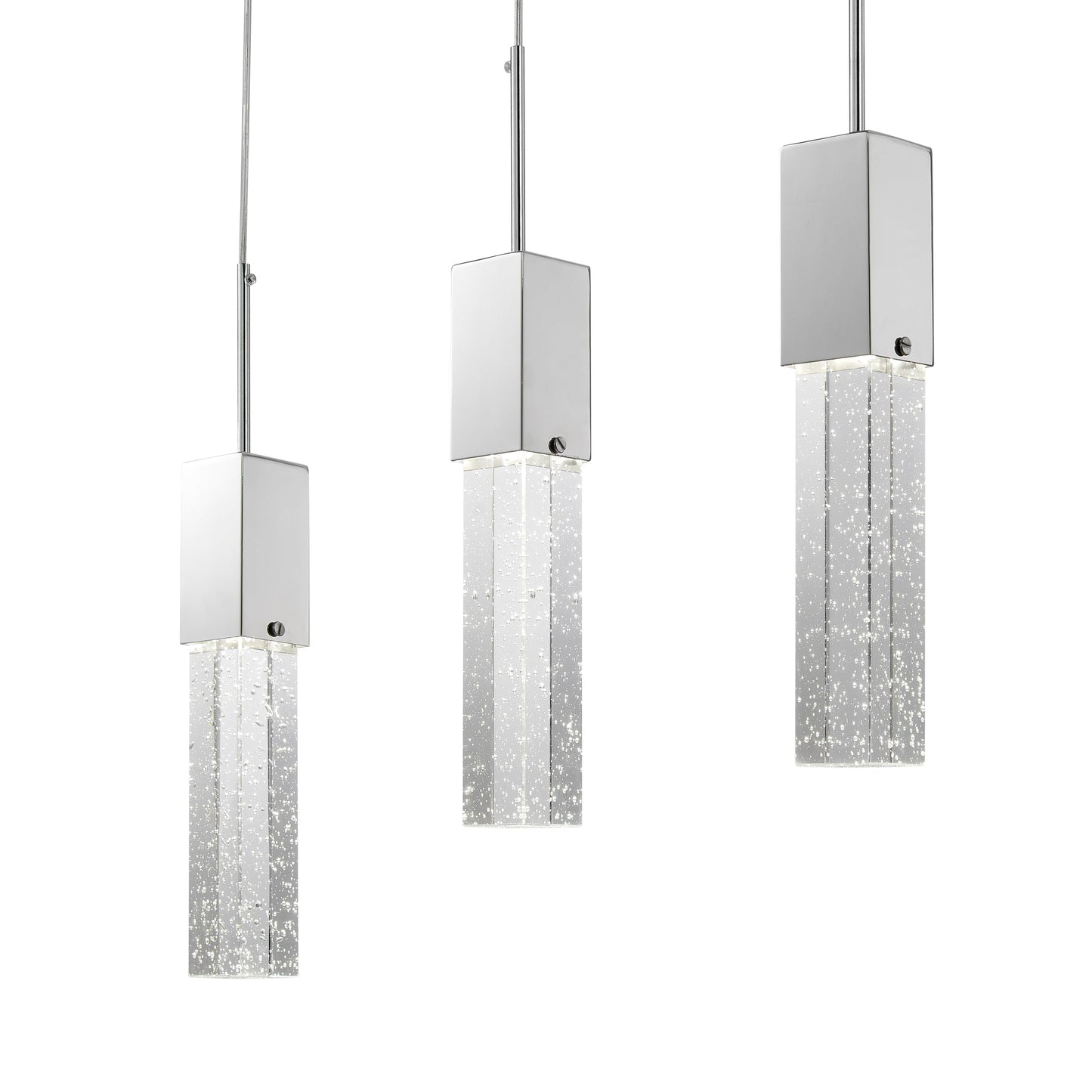 Finesse Decor Sparkling Night 40" Chrome Finish 5-Light Chandelier