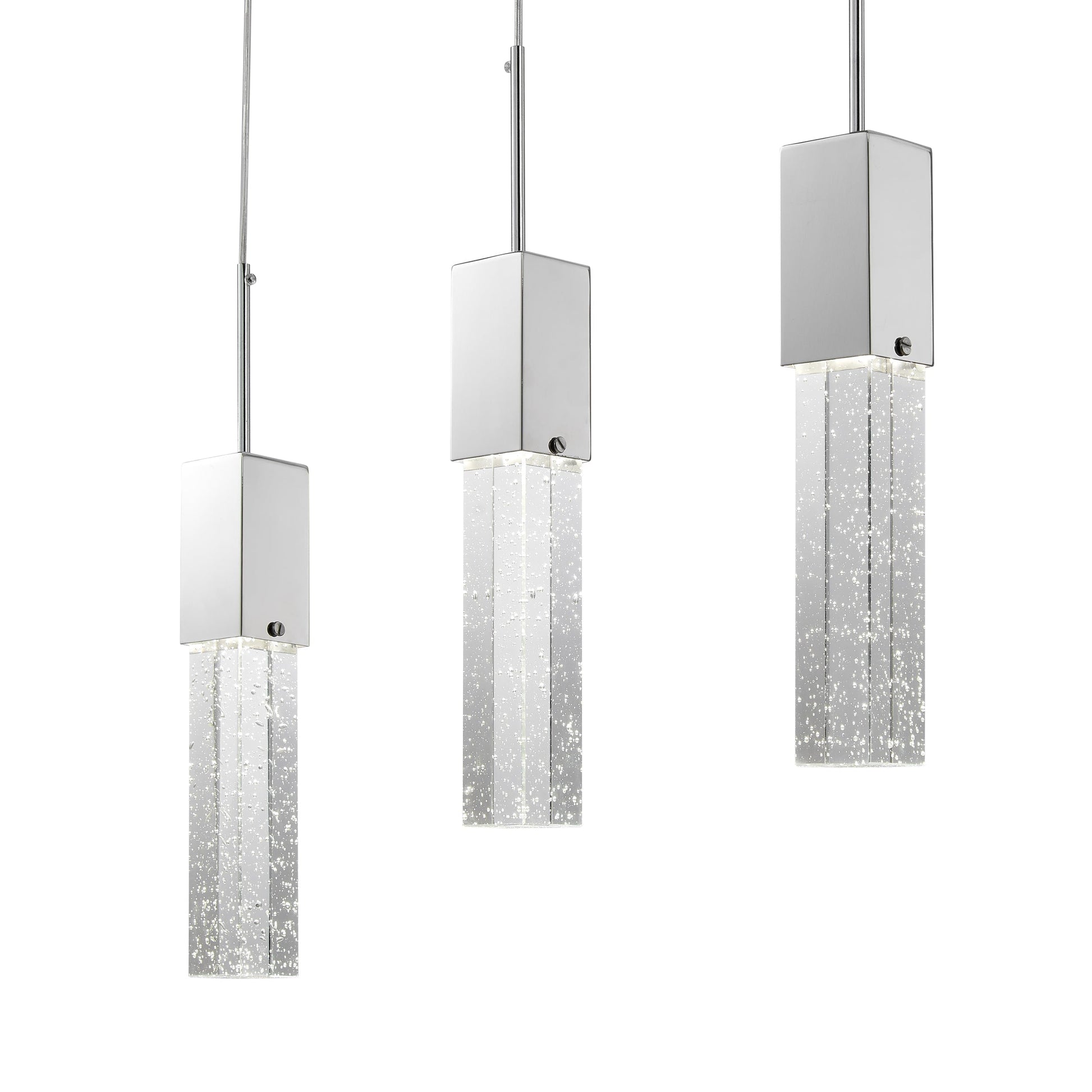 Finesse Decor Sparkling Night 40" Chrome Finish 5-Light Chandelier